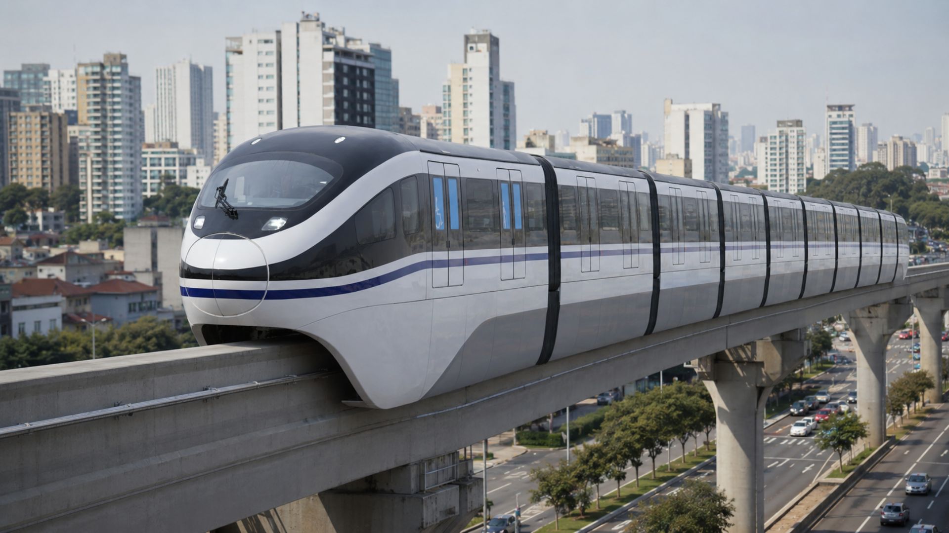 BYD inaugura em SP a Linha 17-Ouro com monotrilho SkyRail elétrico, trens automatizados sem condutor e integração entre Morumbi e Aeroporto de Congonhas.