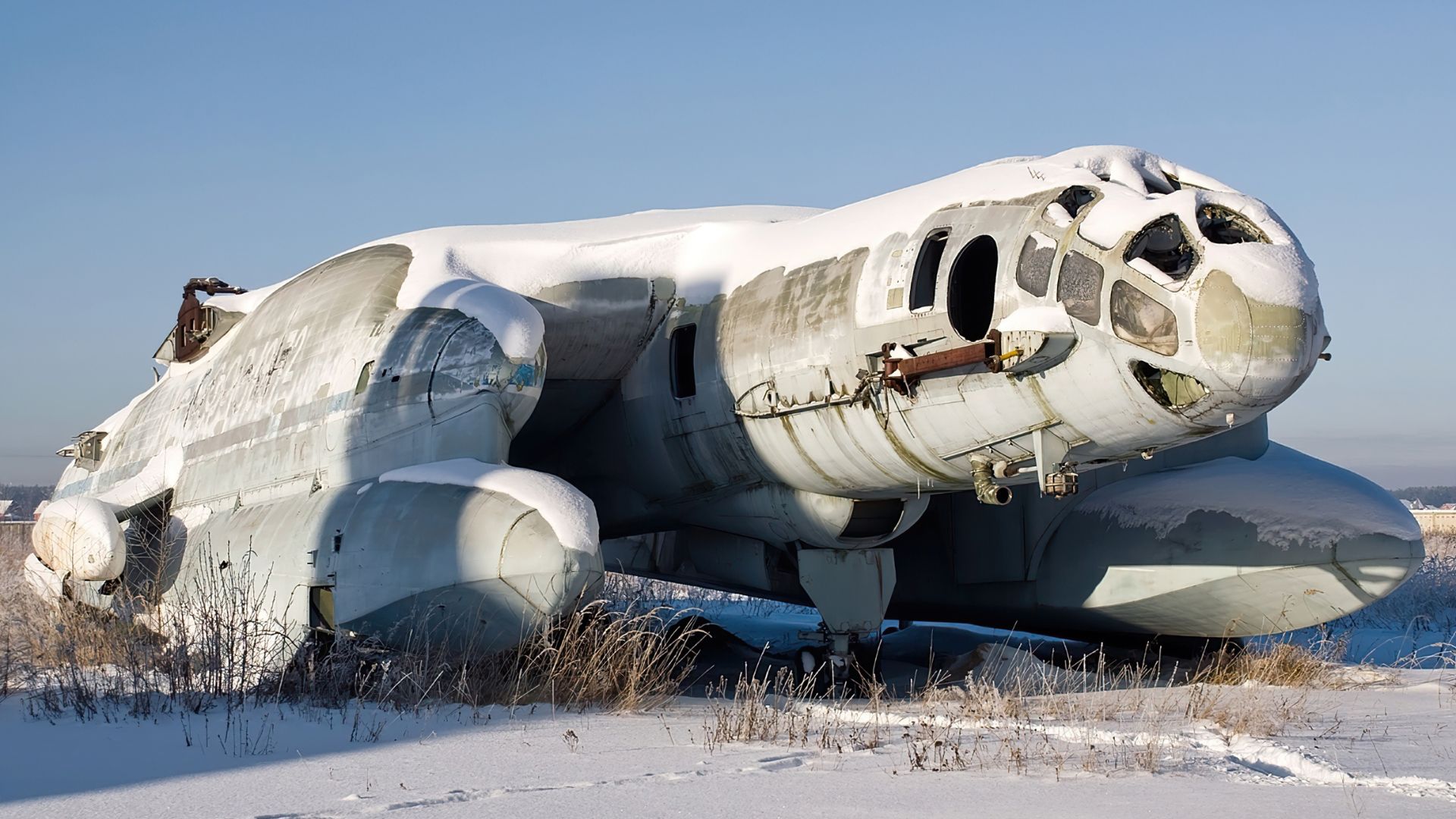 Bartini Beriev VVA-14 foi criado na Guerra Fria para caçar submarinos nucleares Polaris, mas nunca recebeu os 12 motores VTOL planejados e acabou abandonado em Monino.