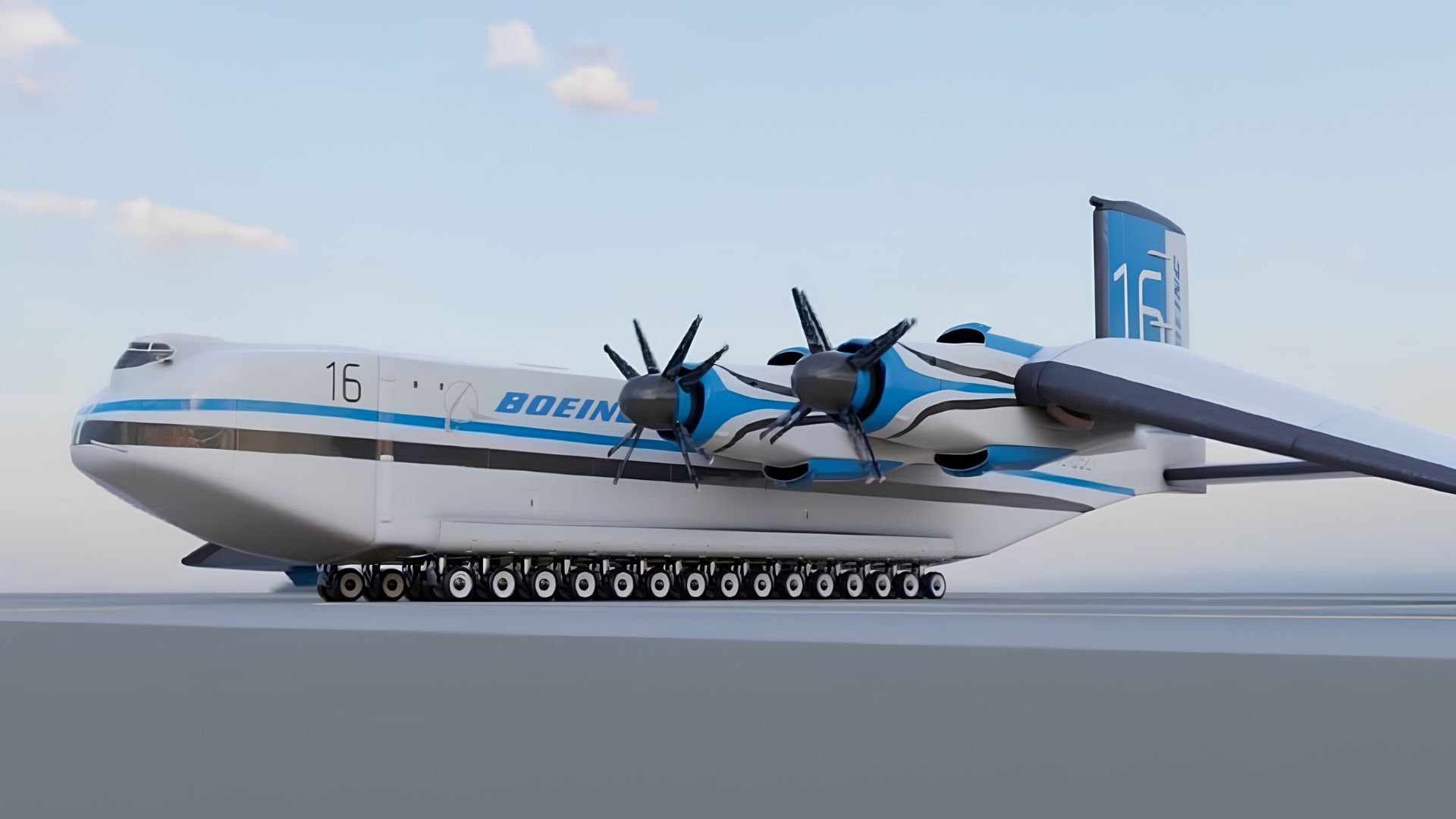 Com 152 metros de envergadura, 76 pneus e força para carregar 1.270 toneladas, o Boeing Pelican parecia um navio voador gigante projetado para cruzar oceanos rente à água usando um “colchão de ar” invisível sob as asas