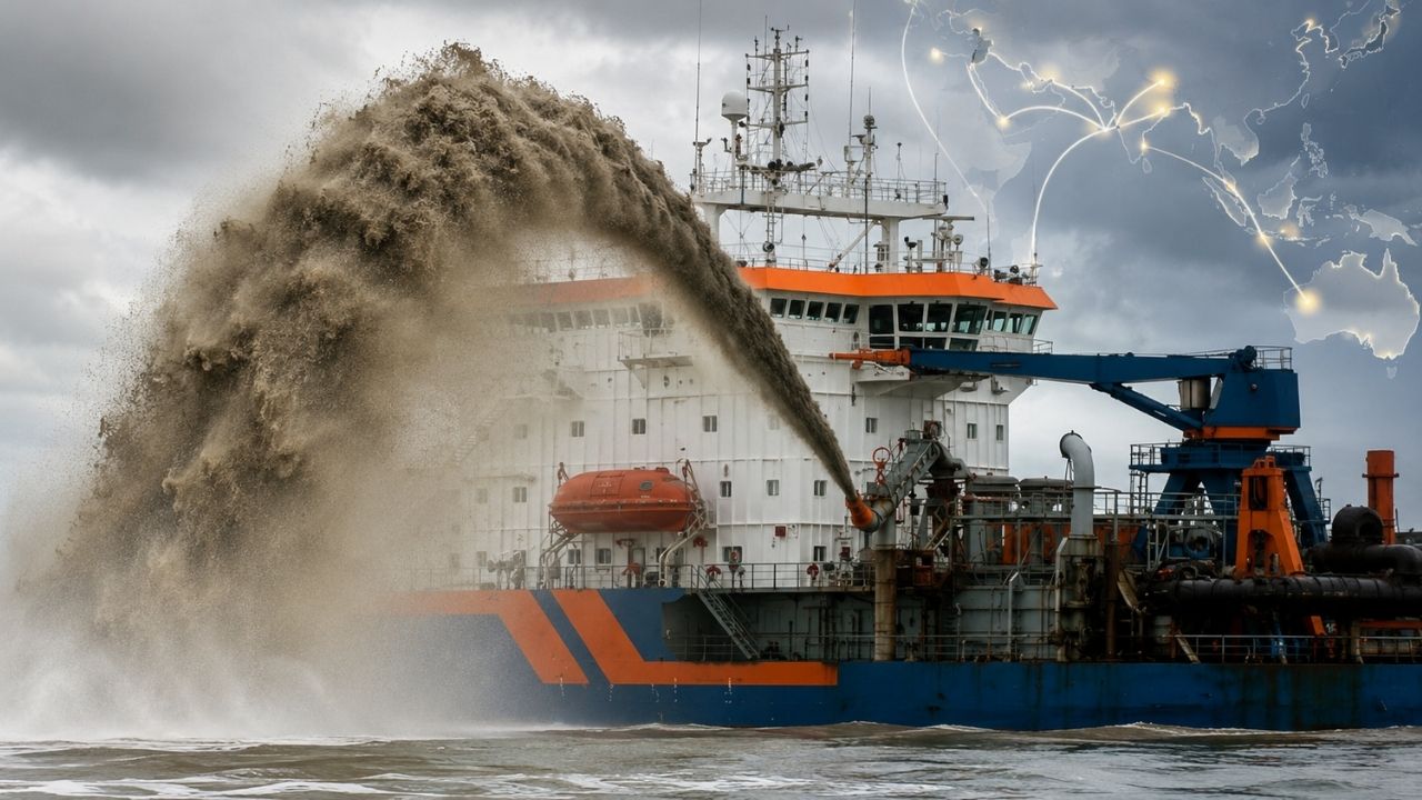 Boskalis mira areia do fundo do mar na Austrália e propõe operação marinha em Cambridge Gulf para extrair até 70 milhões de m³, sem obras na costa, com exportação para construções na Ásia (2)