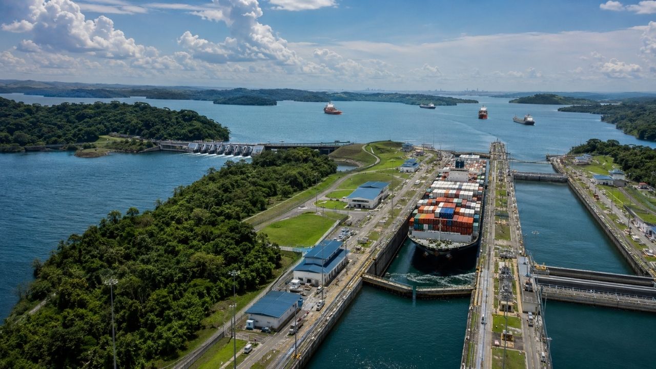 Canal do Panamá guarda água nos lagos Gatún e Alhajuela para manter 38 travessias diárias e evitar que uma seca ligada ao El Niño volte