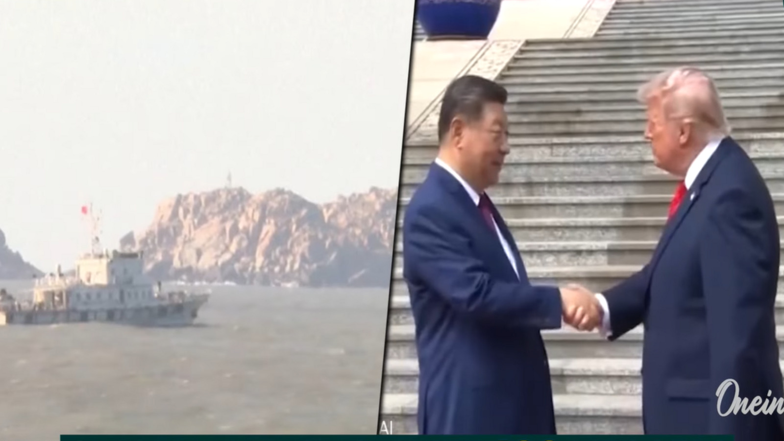 Navios chineses cercando Taiwan
