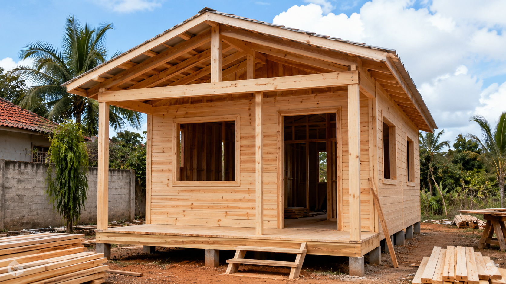 Casa de madeira de pinus com 30 m² sai por R$ 20 mil na estrutura bruta e pode ficar pronta por menos de R$ 50 mil