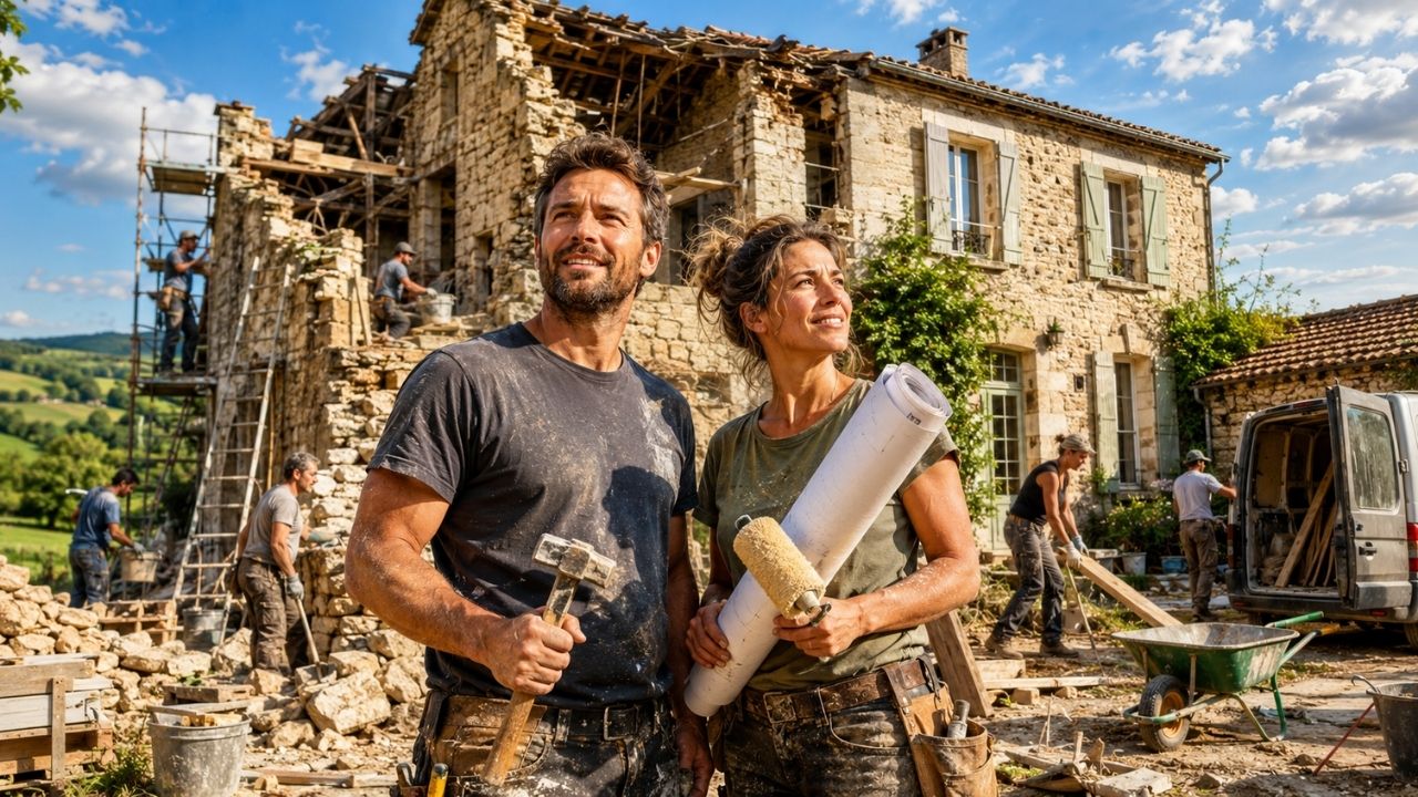 Casal compra ruína centenária no interior da França por cerca de US$ 170 mil, deixa a vida em Paris para trás e passa quatro anos reformando quase tudo com as próprias mãos (5)