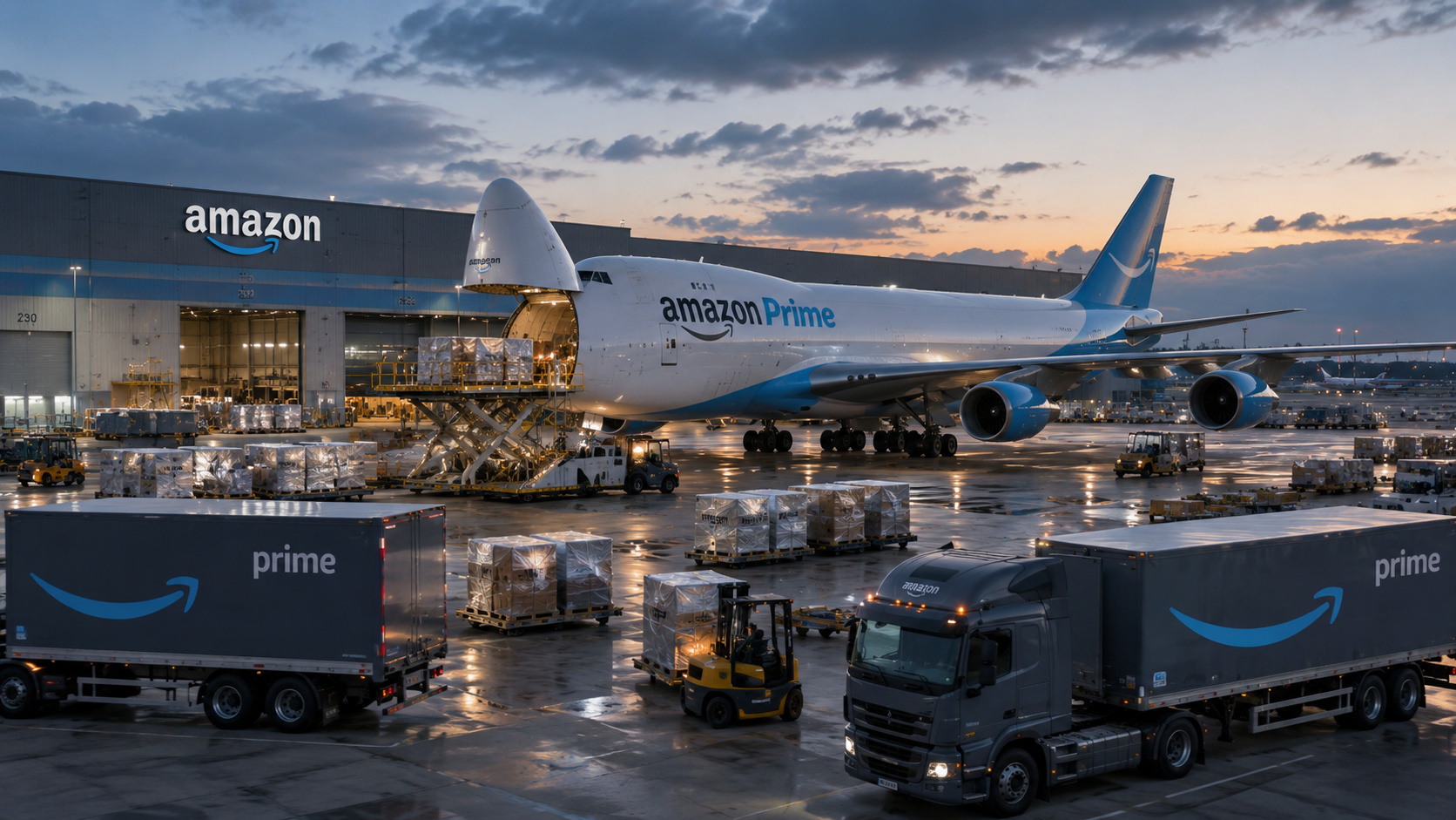 A Amazon está virando um correio mundial? Big Tech abre sua logística para qualquer empresa, coloca mais de 100 aviões e armazéns no mercado e faz UPS e FedEx perderem cerca de 10% na Bolsa ao elevar a disputa por entregas a um novo patamar