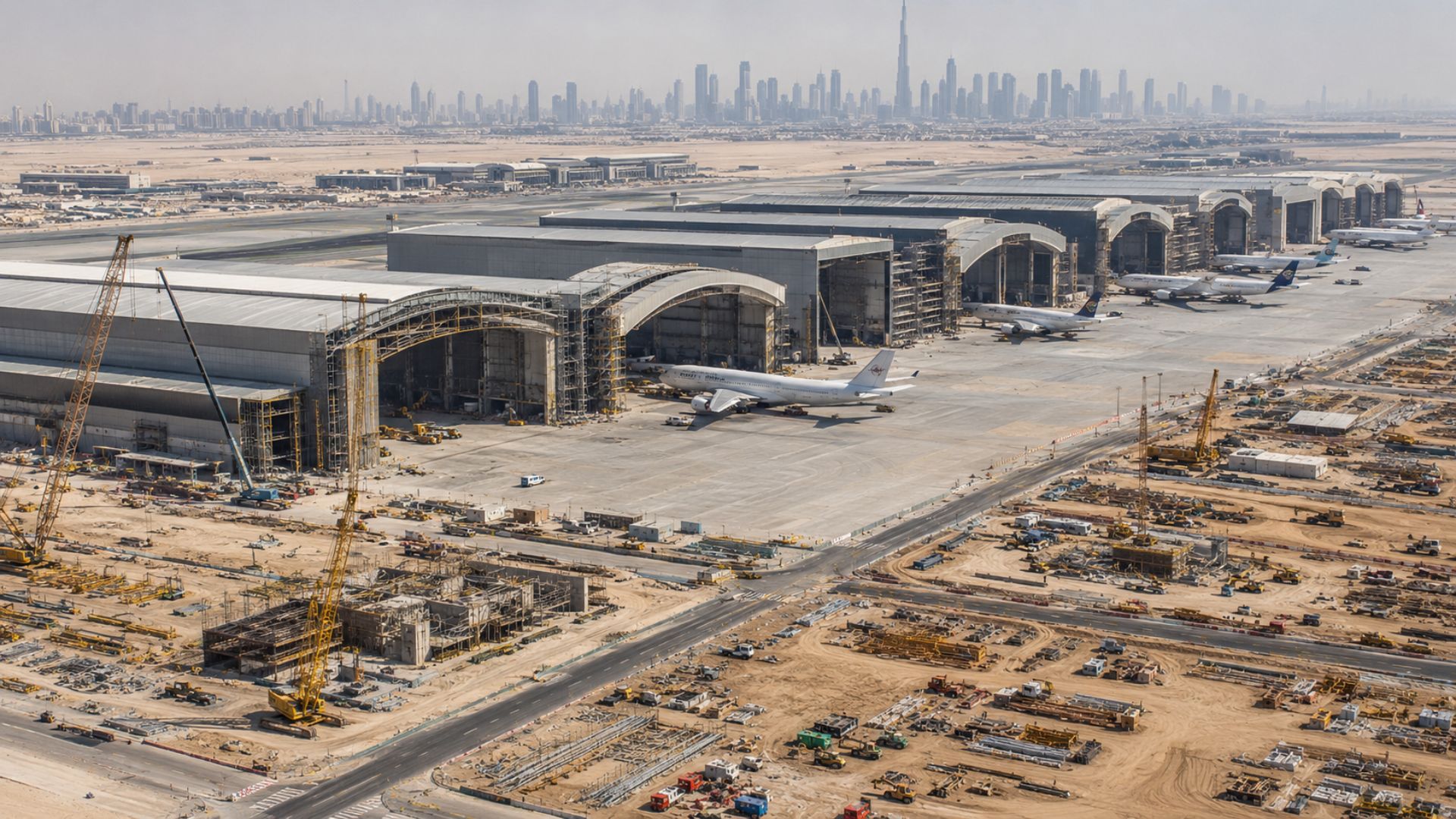 A China constrói em Dubai o maior complexo de manutenção da Emirates. CRCC ergue oito hangares para 28 aviões com investimento de US$ 5,1 bilhões.