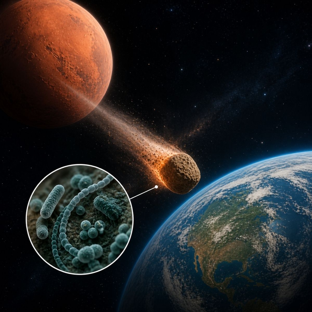 Cientistas testam se meteoritos transportaram vida de Marte à Terra. Bactéria sobrevive a impactos e ao espaço. Hipótese da panspermia ganha fôlego. Entenda.