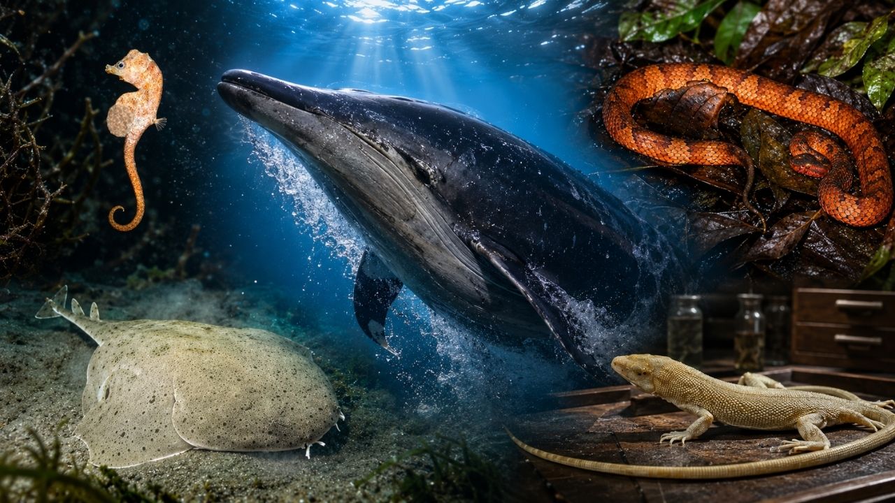 Cinco animais tão raros que parecem ter desaparecido depois da descoberta mostram uma baleia nunca vista viva, um tubarão encontrado uma única vez, uma cobra venenosa (5)