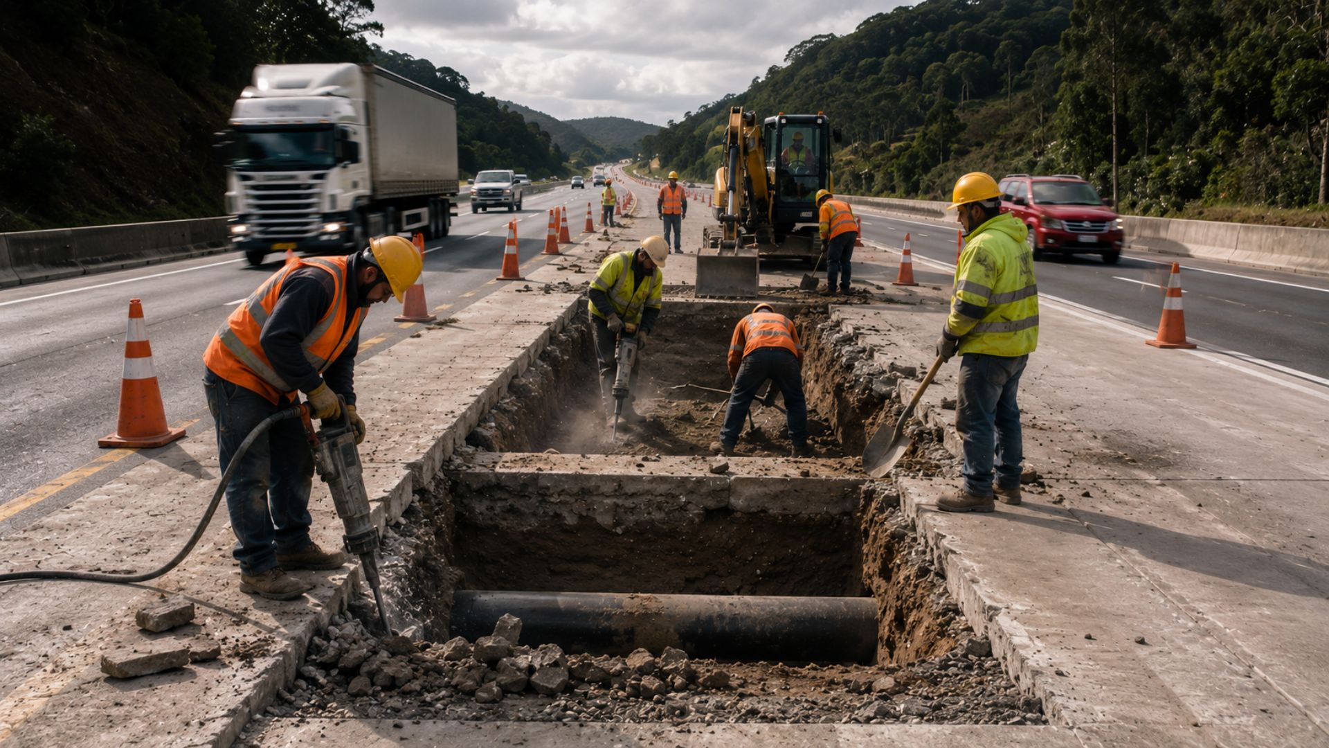 Santa Catarina proíbe abertura de valas nas rodovias de concreto e exige que empresas reconstruam a pista com material e espessura originais, sem prazo de validade.