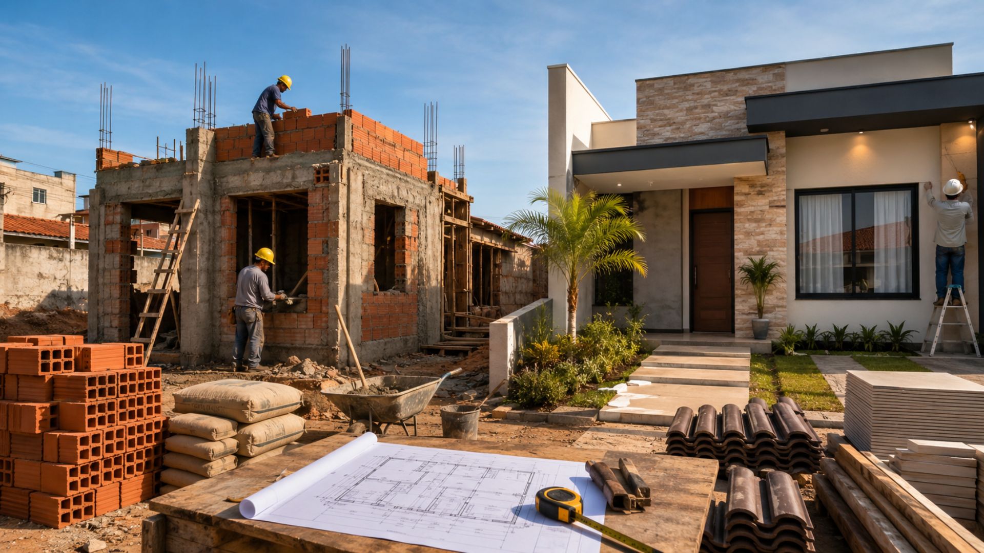 Construir uma casa de 95 metros quadrados em 2026 custa de cerca de R$ 185 mil na base a mais de R$ 330 mil no padrão alto, sem contar terreno, taxas e imprevistos.