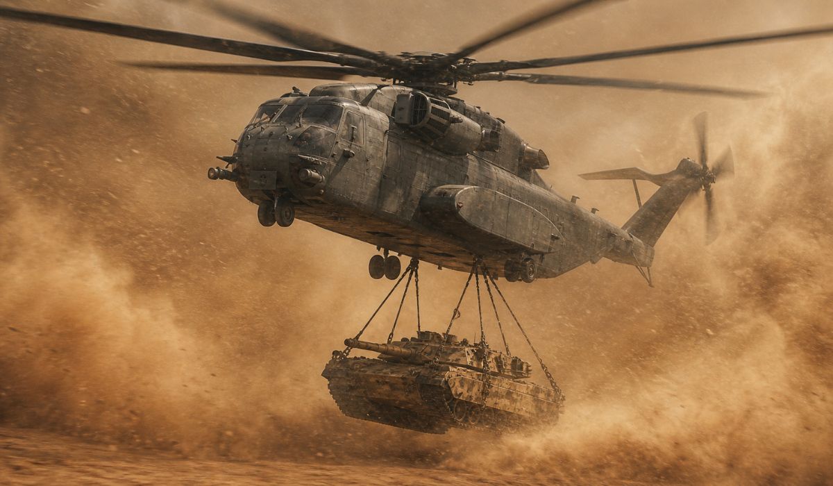 CH-53K King Stallion: conheça o helicóptero militar com três motores, alta carga externa e operação em baixa visibilidade. (Imagem: Ilustrativa)