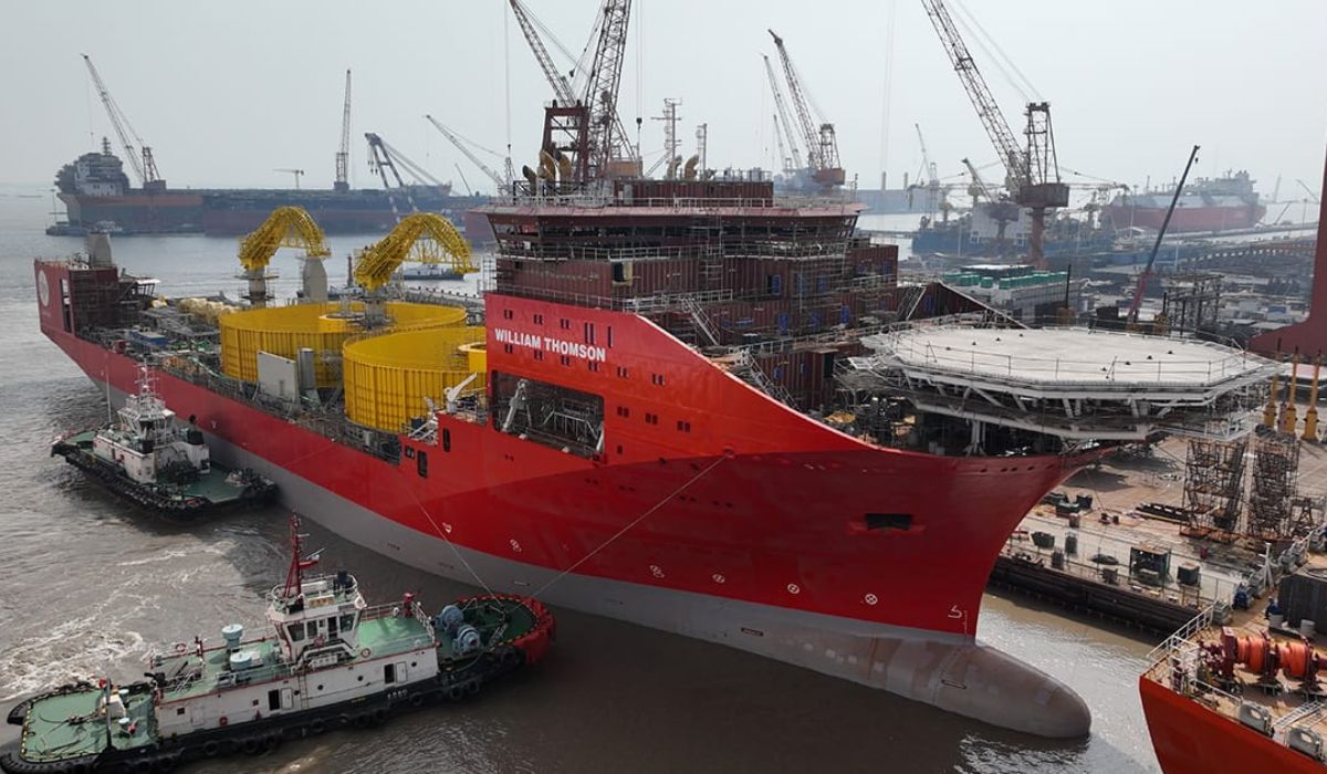 O William Thomson é um dos dois navios idênticos de lançamento de cabos submarinos atualmente em construção. (Crédito da imagem: Jan De Nul)