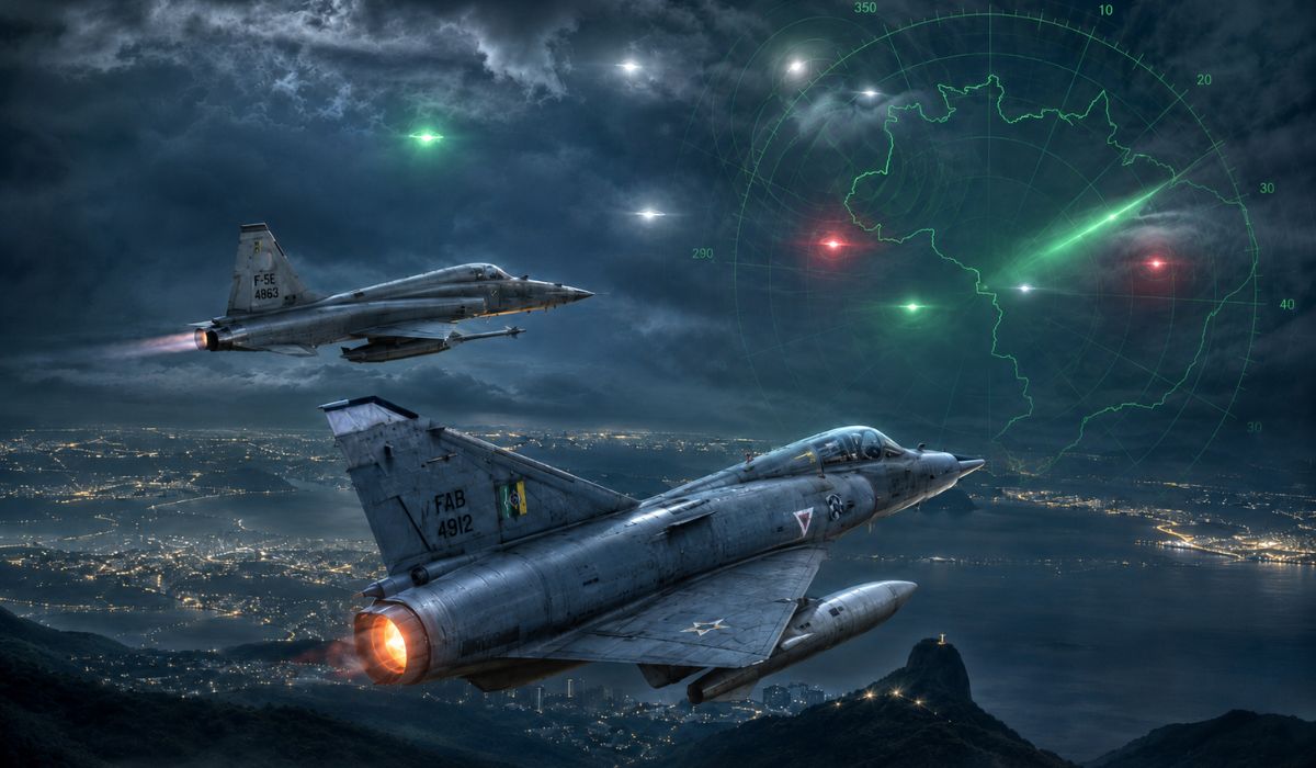 Caças da FAB perseguiram óvnis em 1986 na Noite dos Discos Voadores, episódio registrado por radares e documentos oficiais da Aeronáutica. (Imagem: Ilustrativa)