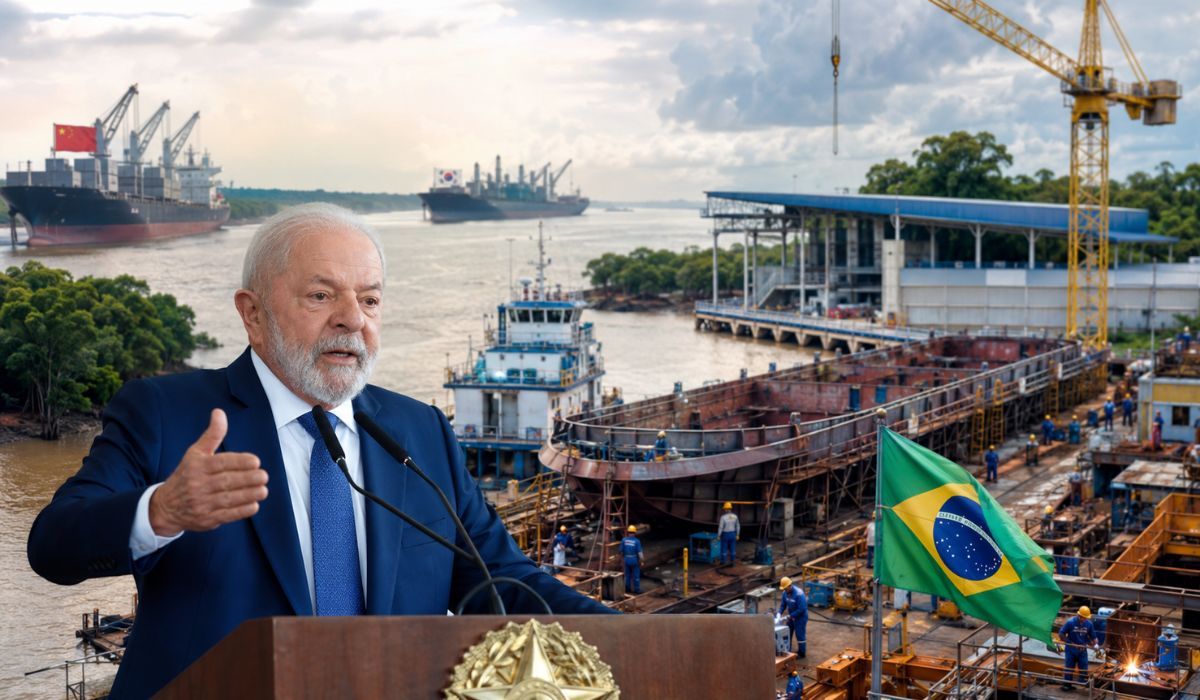 Lula afirma que indústria naval brasileira pode superar China e Coreia durante anúncio de investimentos em estaleiros no Amazonas. (Imagem: Ilustrativa)