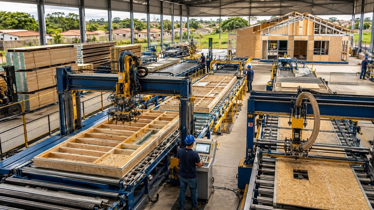 Empresa brasileira cria microfábrica automatizada capaz de produzir painéis para uma casa de 42 m² por turno, com 14 operadores, e mira levar construção (2)