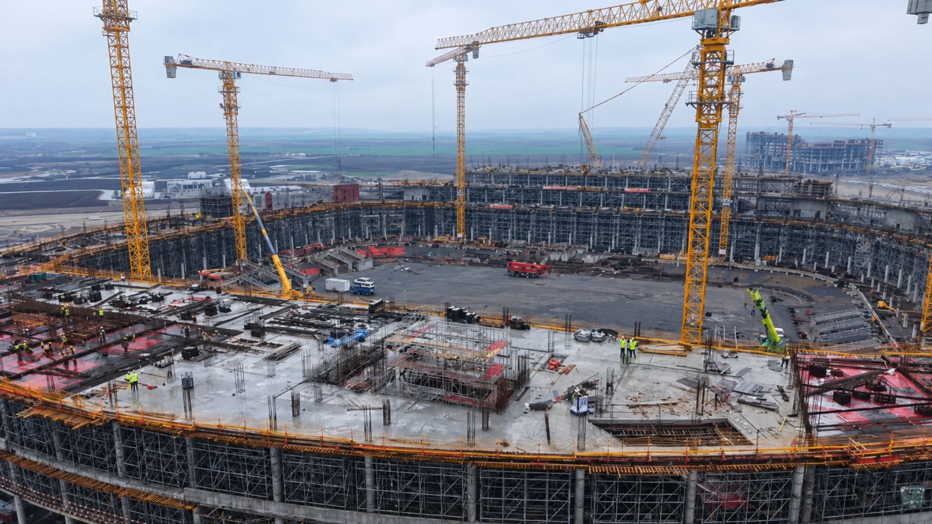 Uma empresa chinesa concluiu o primeiro içamento de aço do estádio-jardim da Sérvia, arena de 52 mil lugares que terá jardins suspensos por cabos de aço, custará R$ 6 bilhões e será a única do país nos padrões da Copa do Mundo e da UEFA.