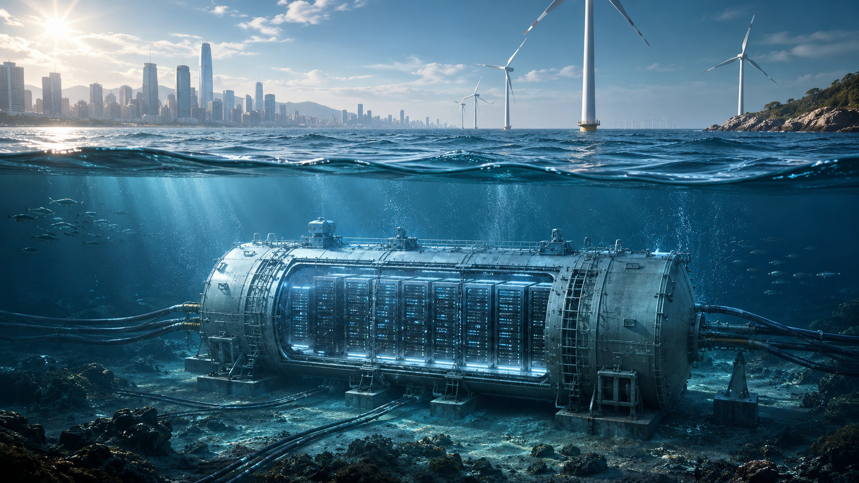 Enquanto data centers em terra gastam energia para não superaquecer, China coloca servidores a 35 metros no fundo do mar