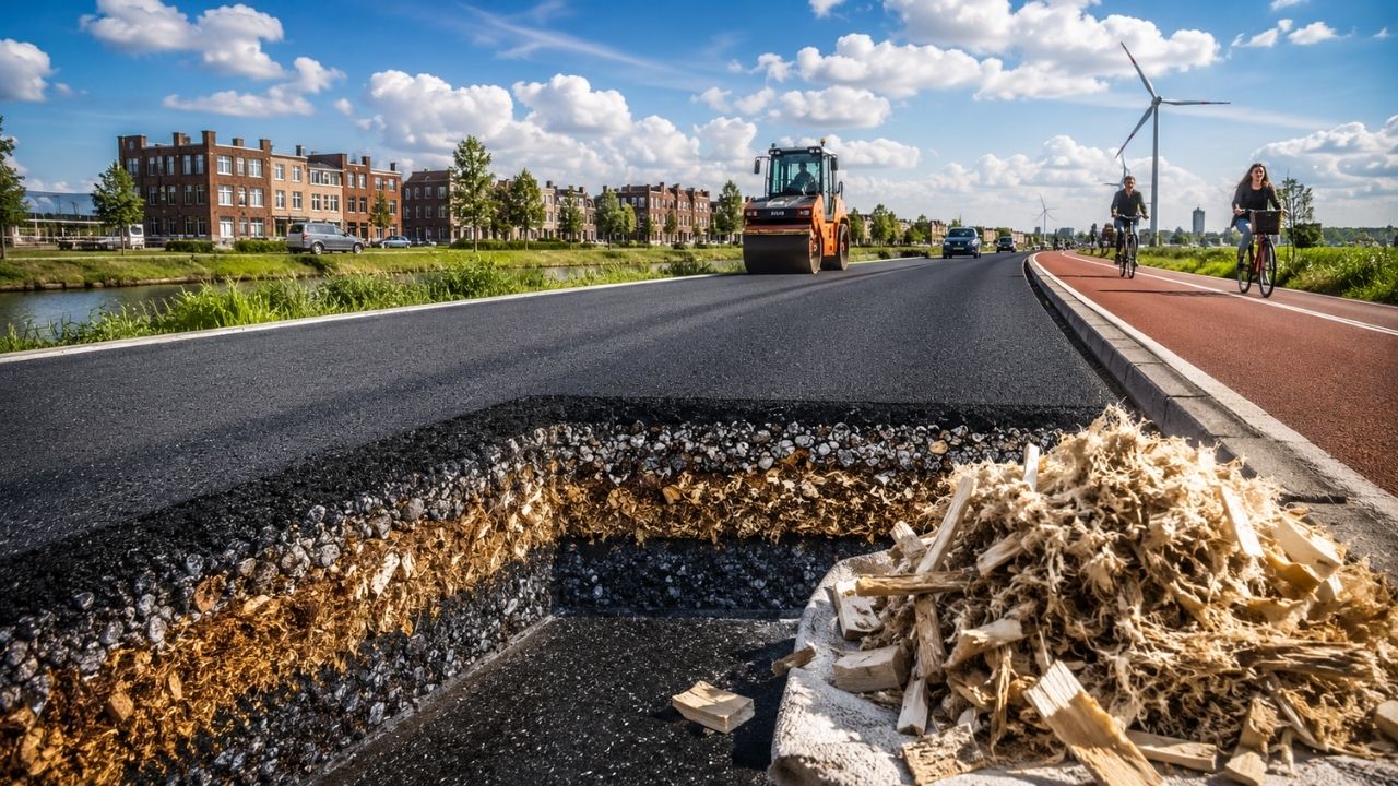 Esqueça o asfalto comum Holanda já testa estradas com lignina capazes de substituir metade do betume fóssil, reduzir em 30% as emissões de CO₂ e transformar um resíduo da indústria (2)