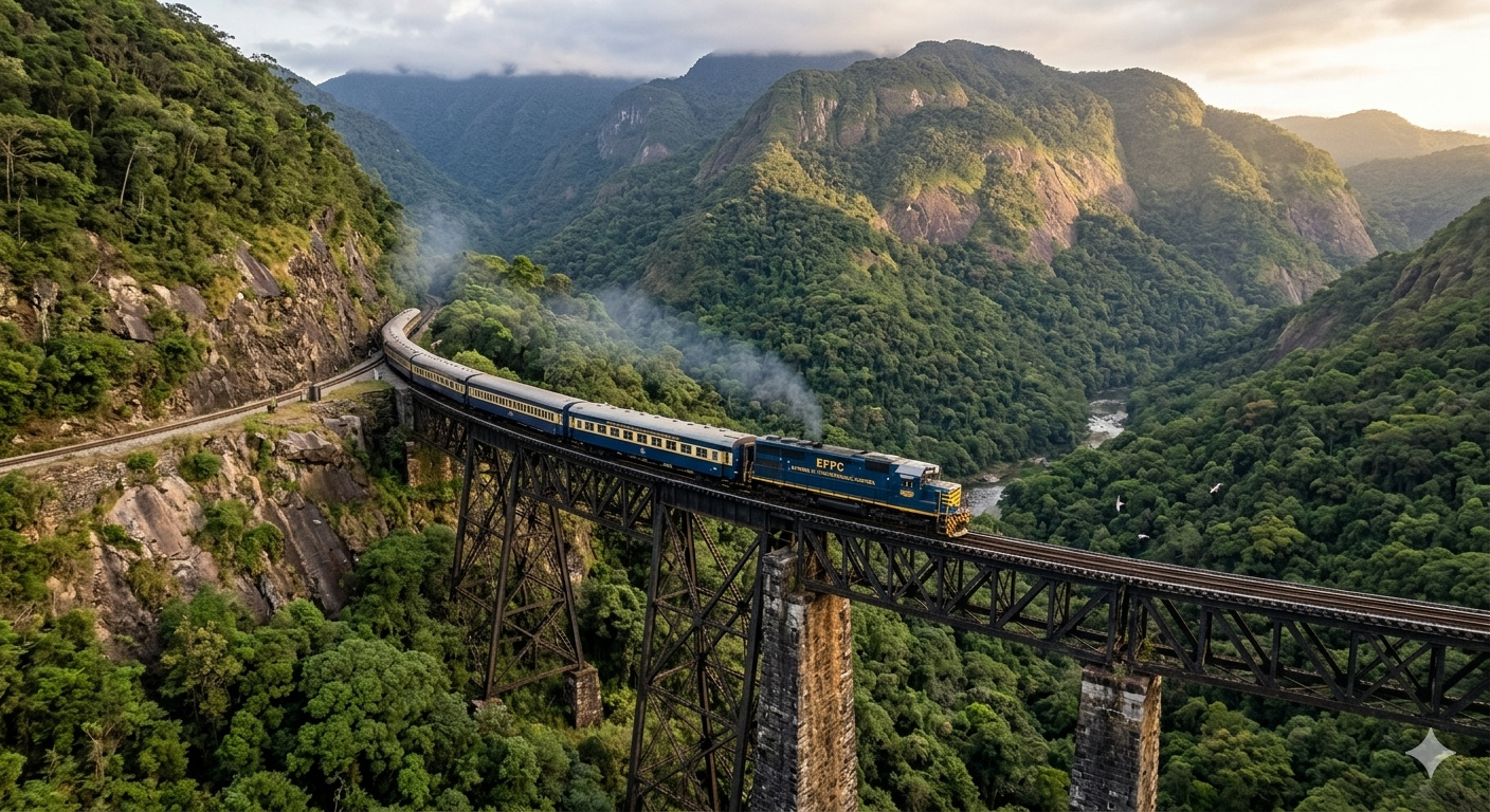 Ferrovia histórica do Brasil Imperial atravessa a Serra do Mar, tem cerca de 110 km, 13 túneis, 41 pontes e viadutos e vence 955 metros de altitude: conheça a obra considerada impossível por engenheiros europeus e ainda em operação 140 anos depois