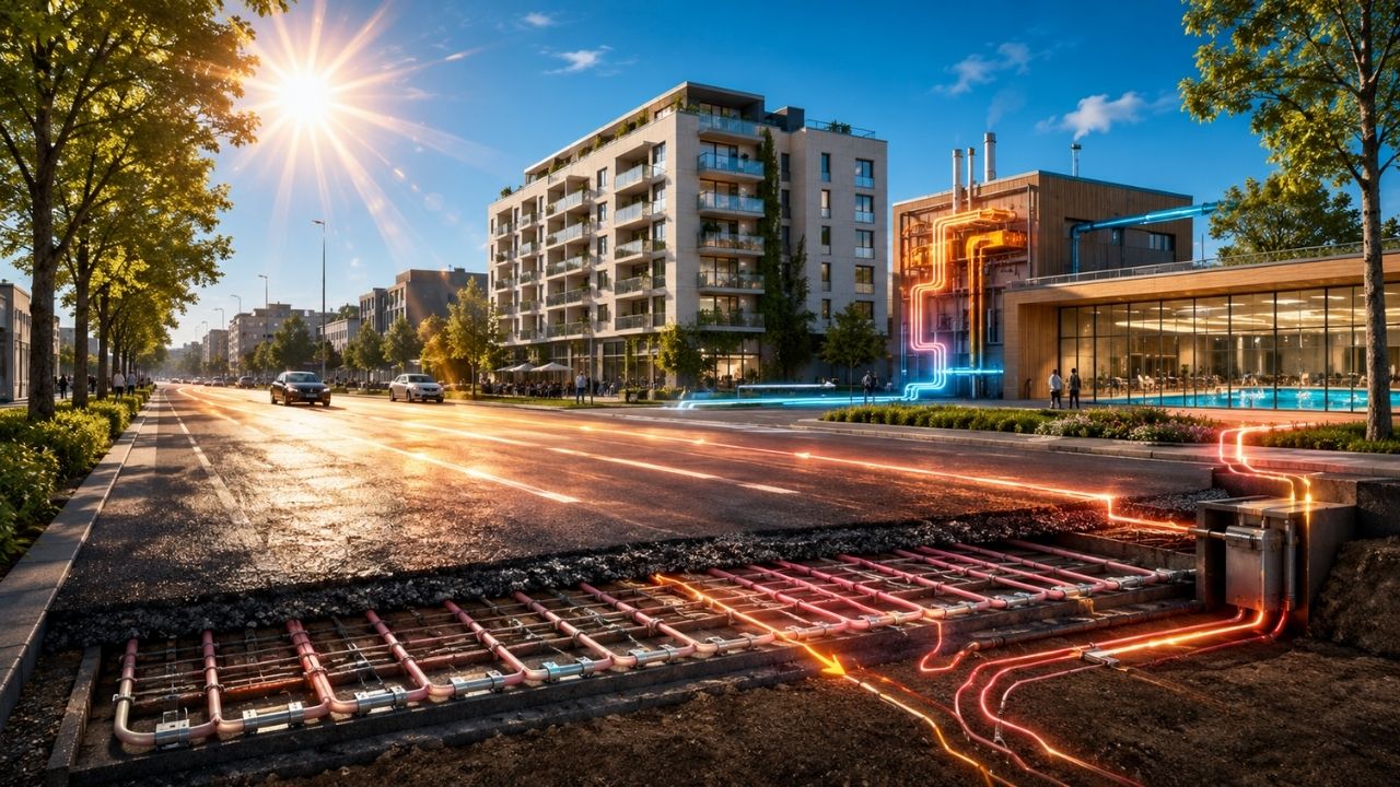 Estrada que aquece edifícios e ajuda a resfriar cidades ganha força com a Power Road®, solução da Eurovia que usa tubos sob o asfalto para capturar calor solar (5)