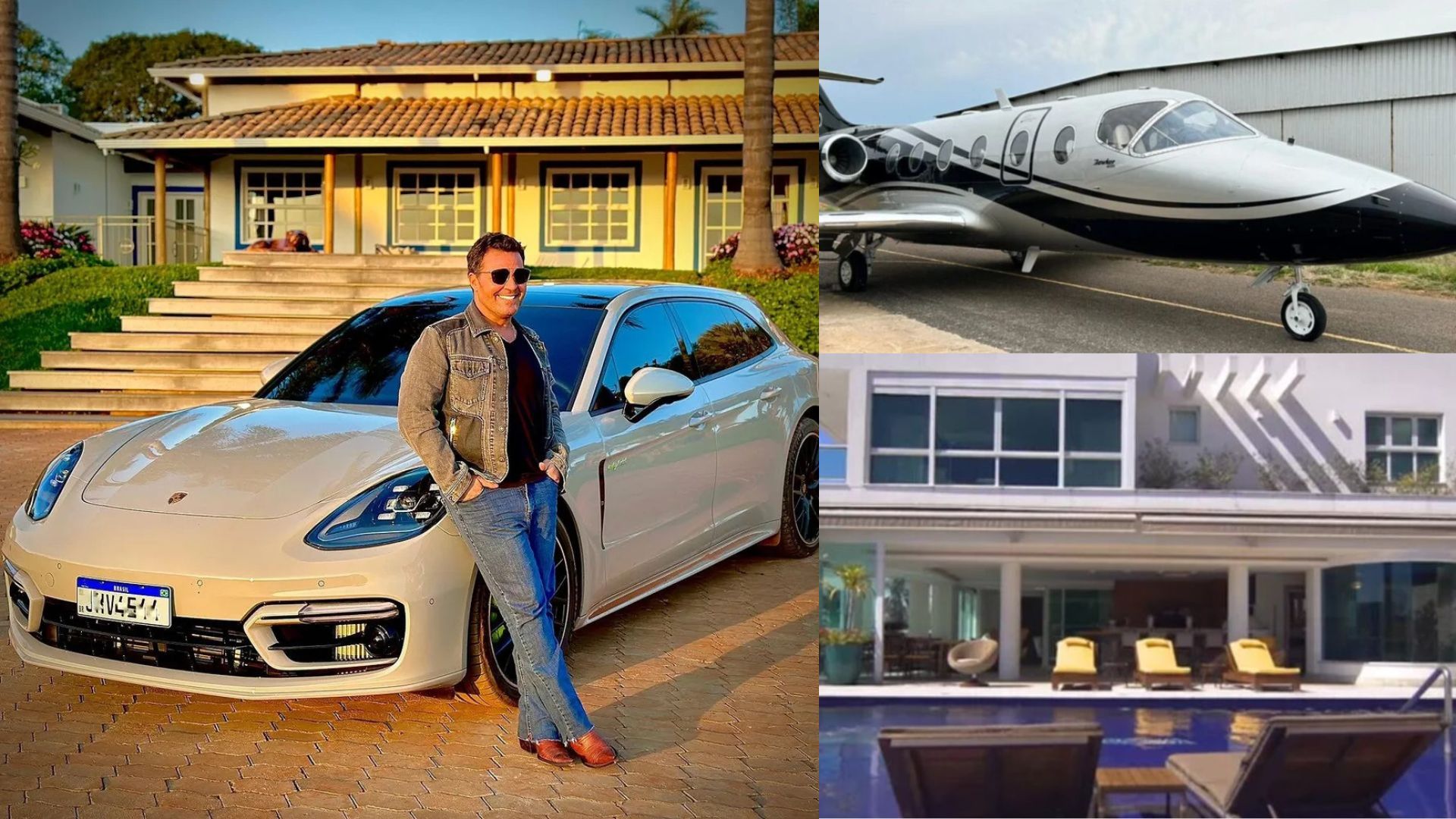 Eduardo Costa acumula fazenda, jatinho, mansão e carros de luxo após trajetória de origem simples ao sucesso no sertanejo nacional.
