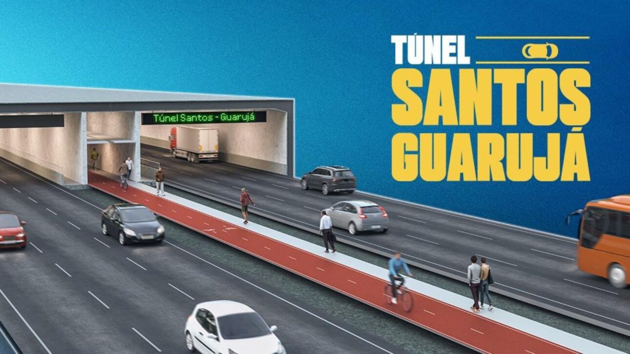 Túnel Santos-Guarujá terá 1,5 km, trecho submerso e investimento bilionário para reduzir a dependência das balsas no litoral paulista.