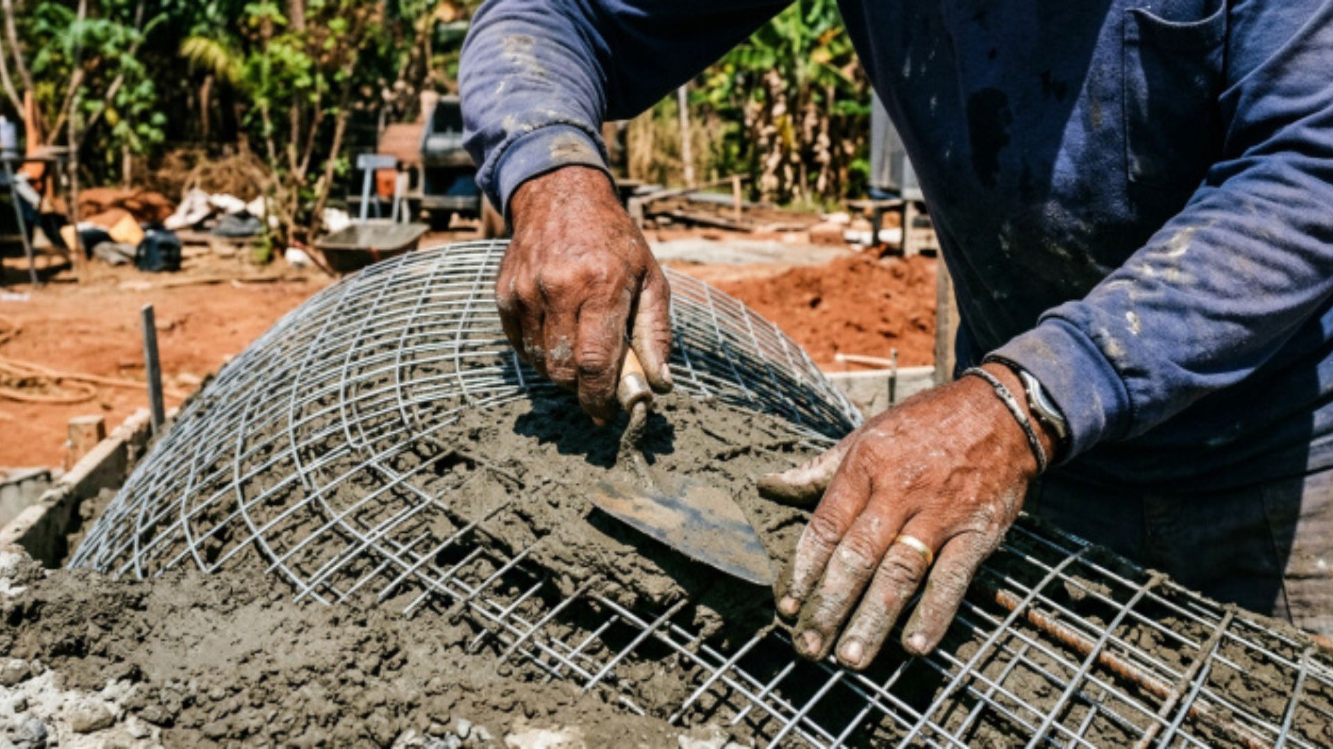 Ferrocimento reaparece em casas redondas e estruturas curvas com baixo consumo de material e alta resistência estrutural.