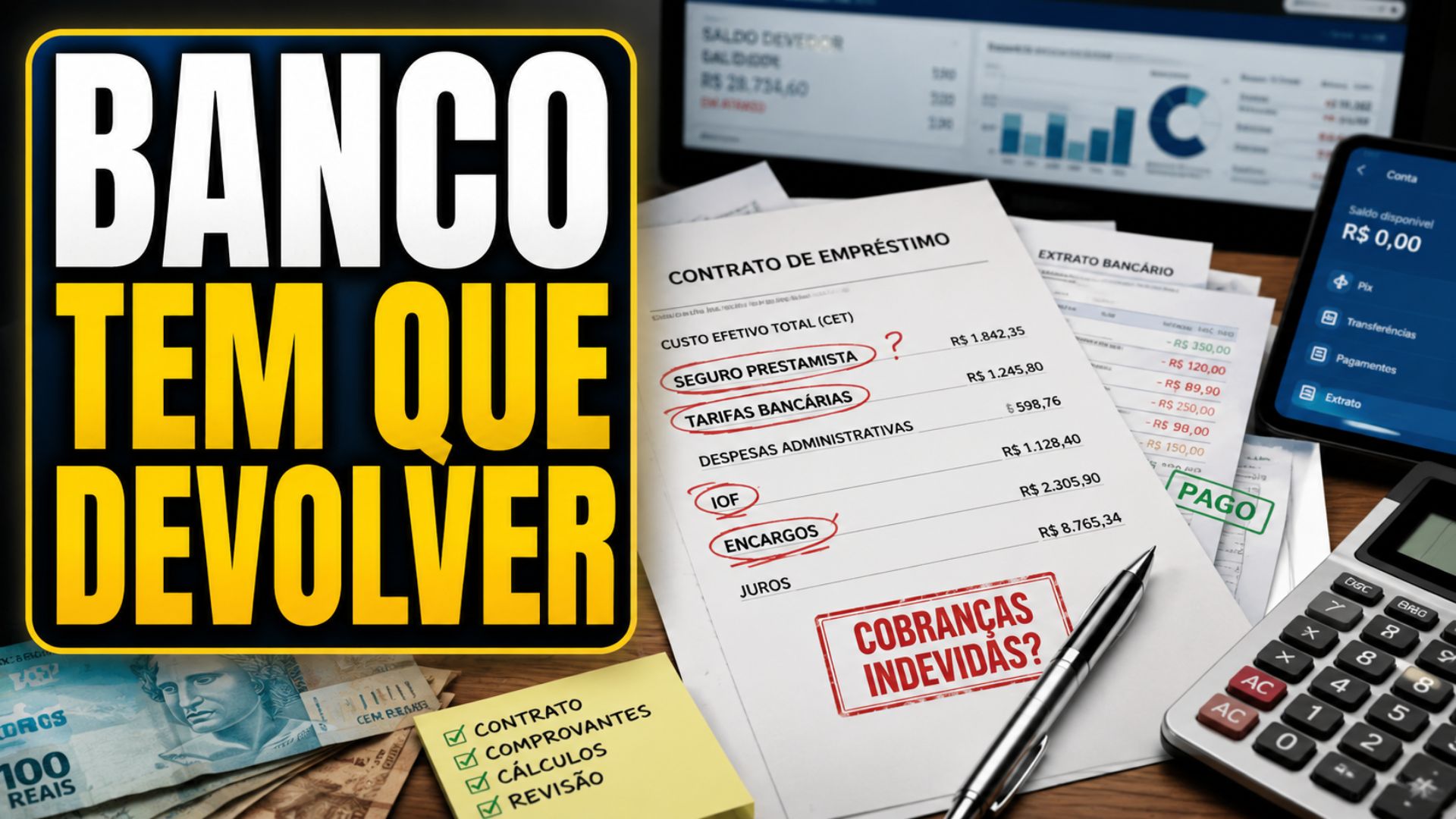 Quem tem empréstimo pode recuperar valores do banco ao identificar seguro, tarifa ou encargo cobrado sem explicação clara.