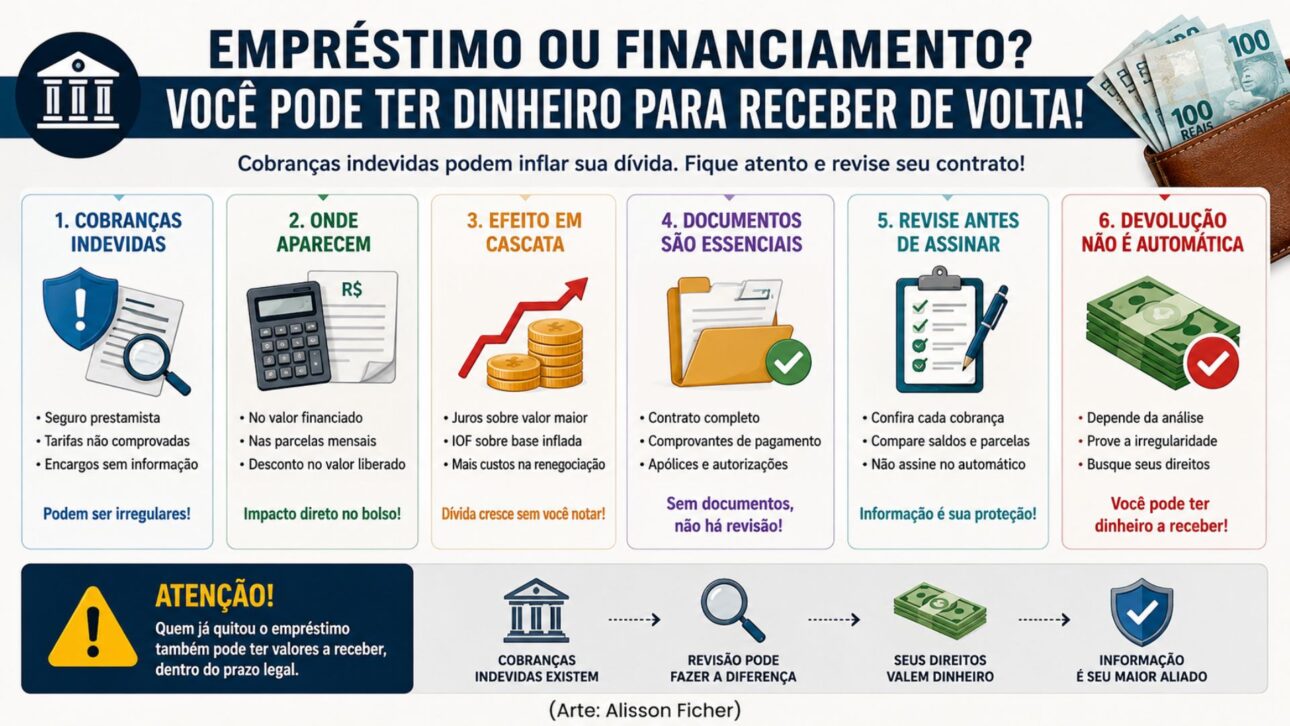 Quem tem empréstimo pode recuperar valores do banco ao identificar seguro, tarifa ou encargo cobrado sem explicação clara.