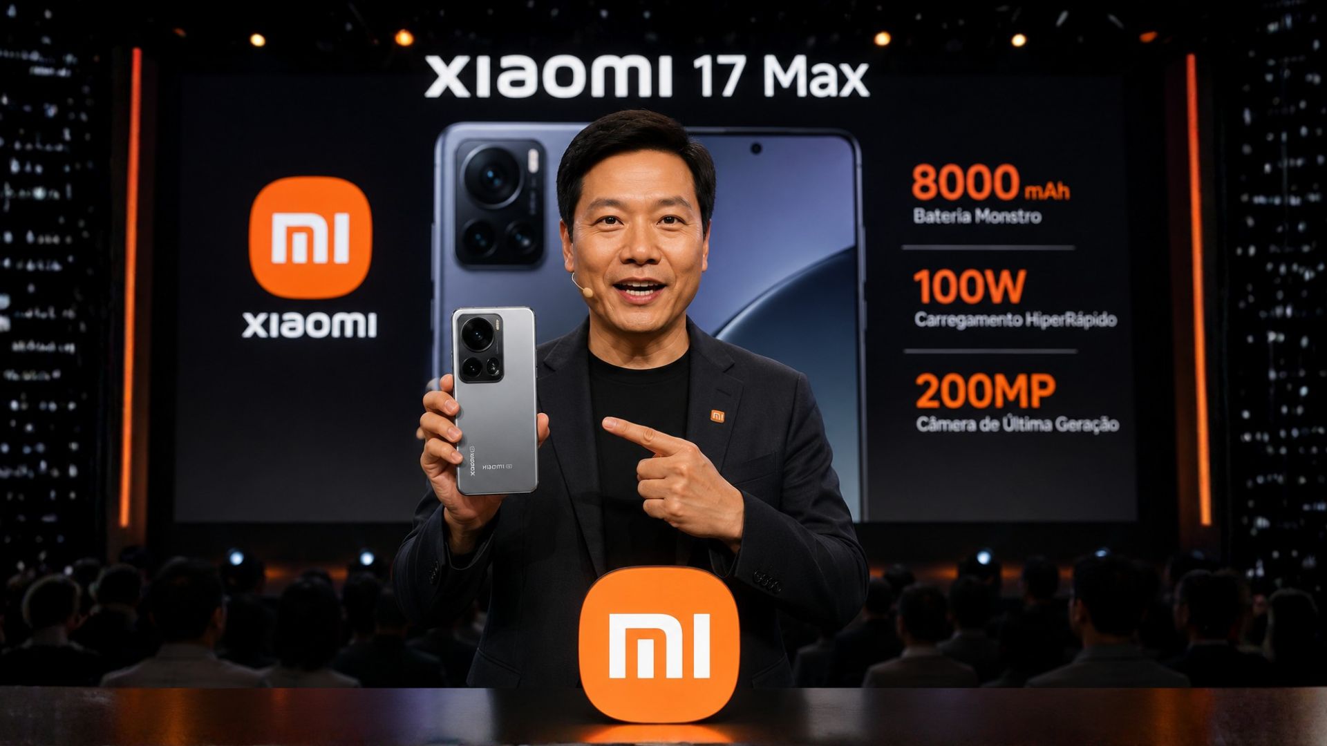 Xiaomi 17 Max surge com bateria de 8.000 mAh, Snapdragon 8 Elite Gen 5, câmera de 200 MP e carregamento de 100W.