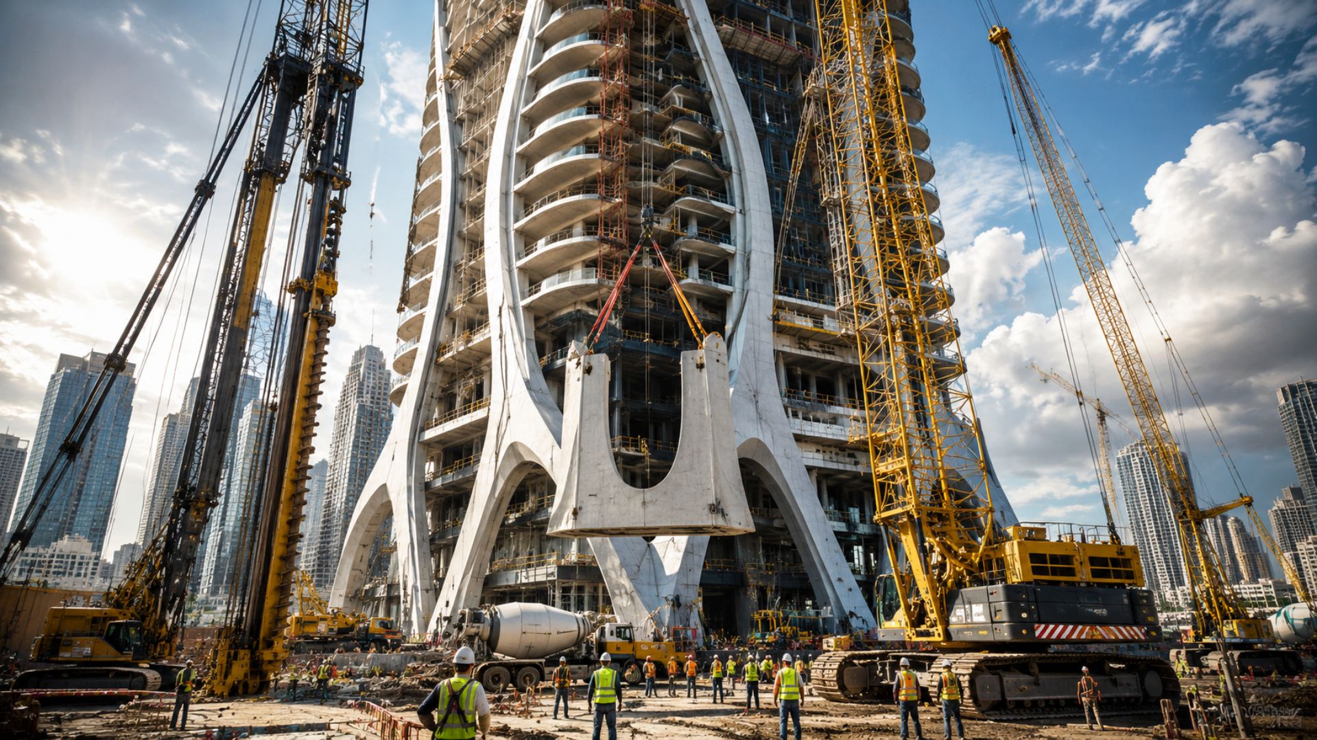 Torre de Zaha Hadid em Miami usou 4.800 painéis de GFRC e resistiu ao furacão Irma durante a construção.