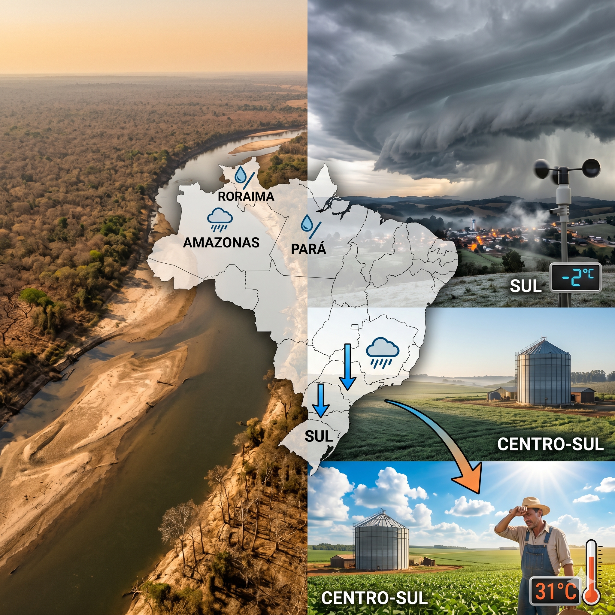 Maio acende alerta climático no Brasil com Amazonas, Pará e Roraima sob chuva