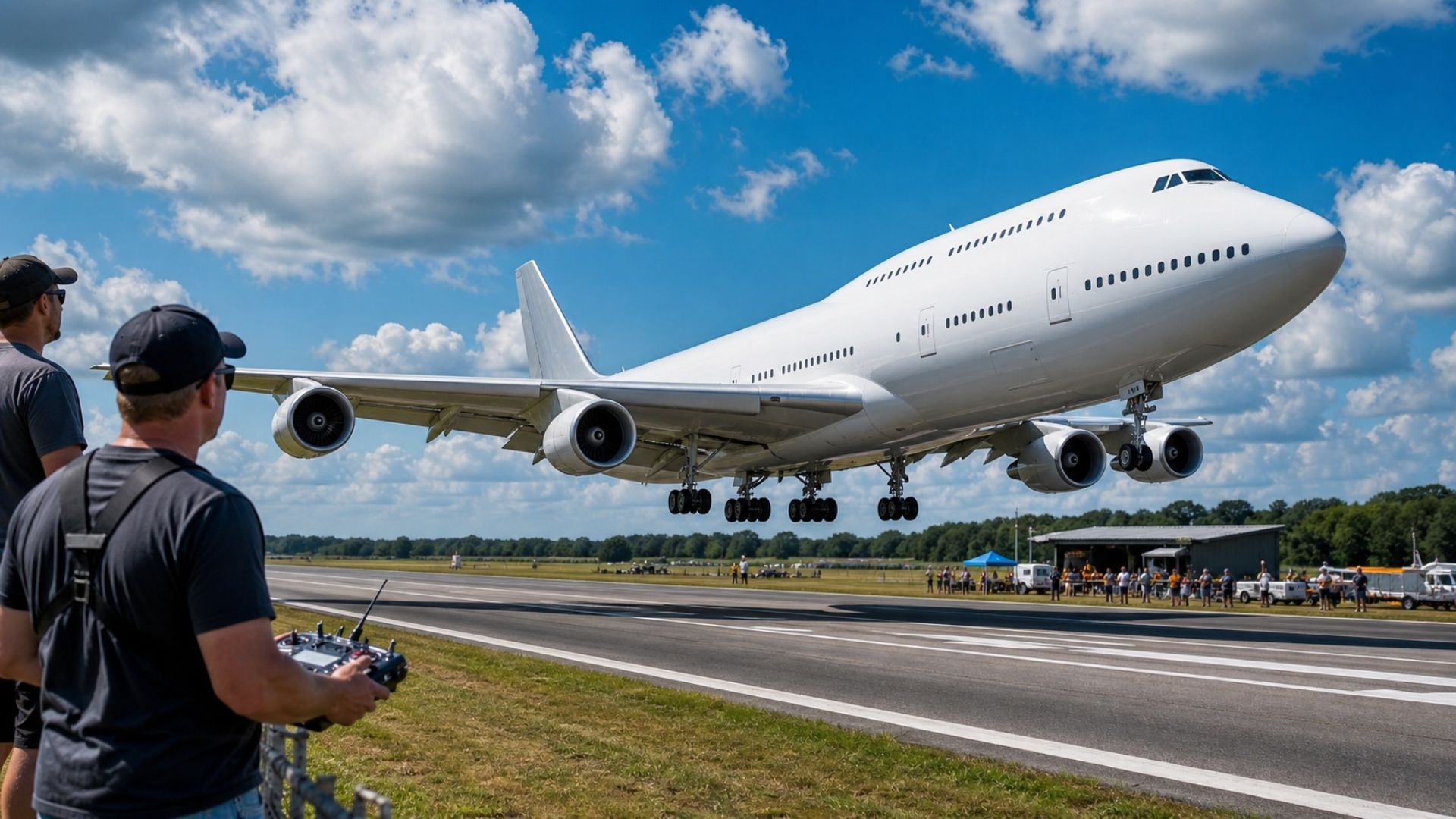 Maior aeronave de controle remoto já construída decola e pousa com precisão impressionante réplica de Boeing 747 com mais de 12 metros, interior completo, trem retrátil (3)