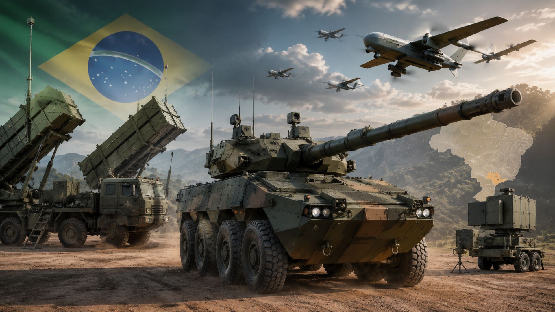 O Exército Brasileiro negocia 96 blindados Centauro II e sistema EMADS antiaéreo com a Itália. Maior compra militar em anos inclui drones armados.