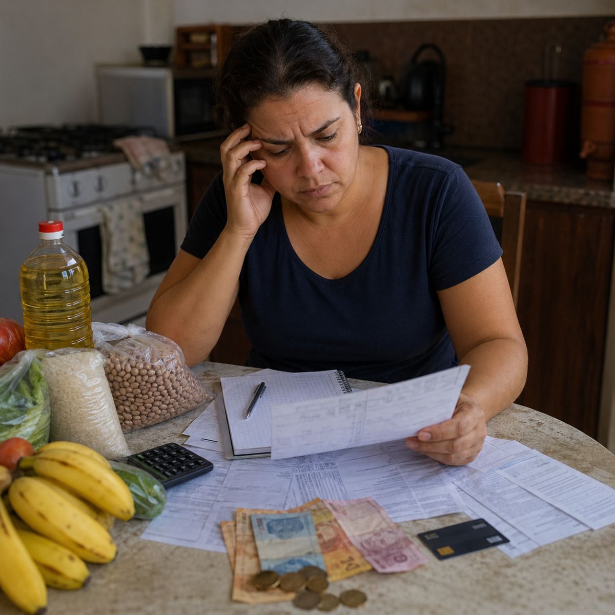 O salário do brasileiro rende menos: sobram 21% da renda após despesas. Os juros do cartão devoram o que resta e a situação é a pior em 15 anos.