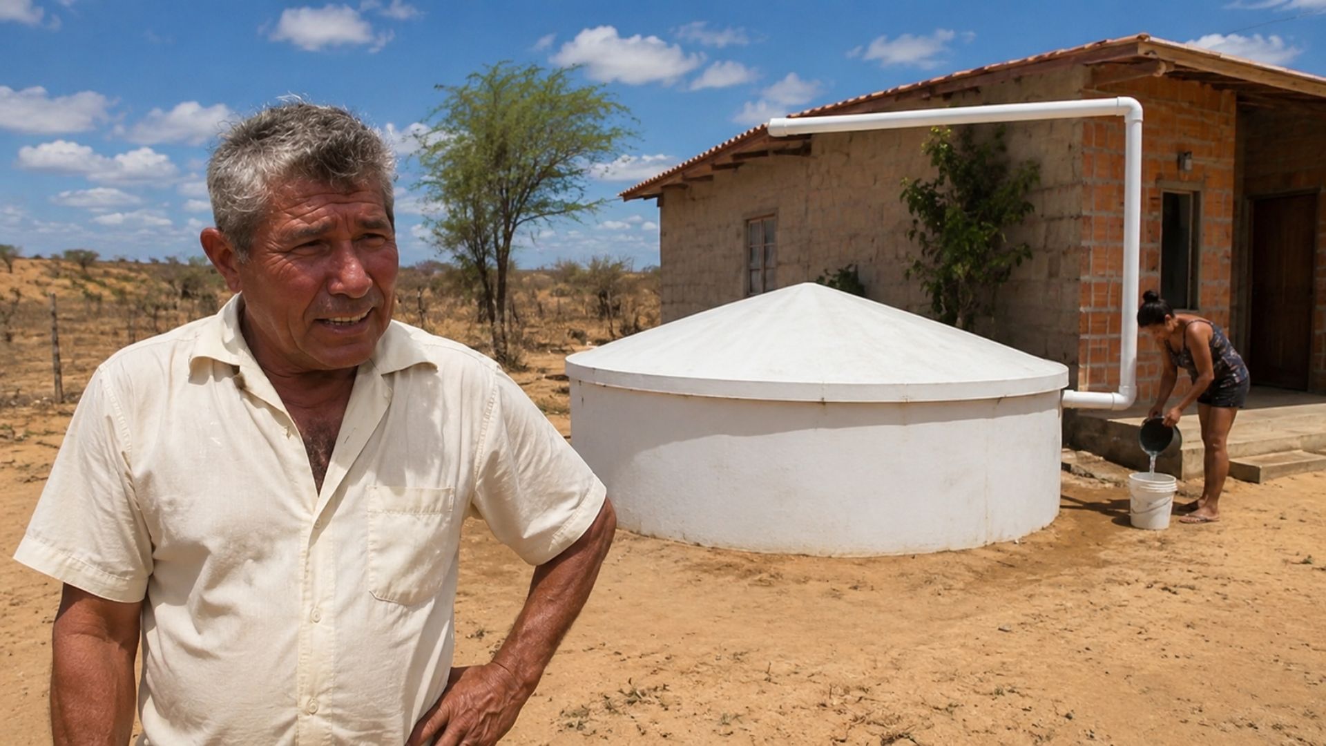 Pedreiro analfabeto Nel Carvalho inventou a cisterna de placas que armazena 16 mil litros de água da chuva e virou base do Programa Um Milhão de Cisternas no Nordeste.