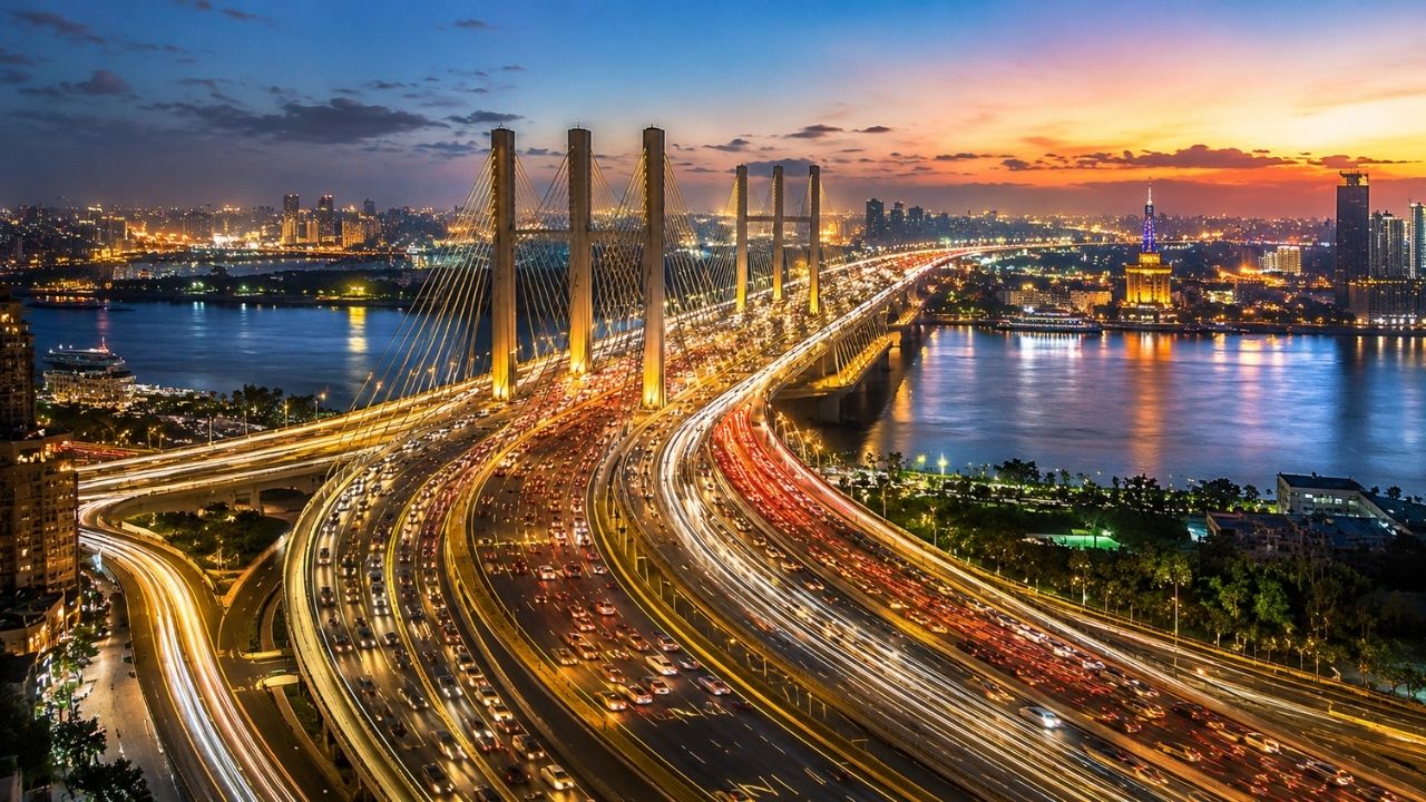 Ponte mais larga do mundo atravessa o rio Nilo no Cairo com 12 faixas, 67 metros de largura e estrutura colossal criada para reduzir gargalos urbanos em uma das metrópoles mais (2)