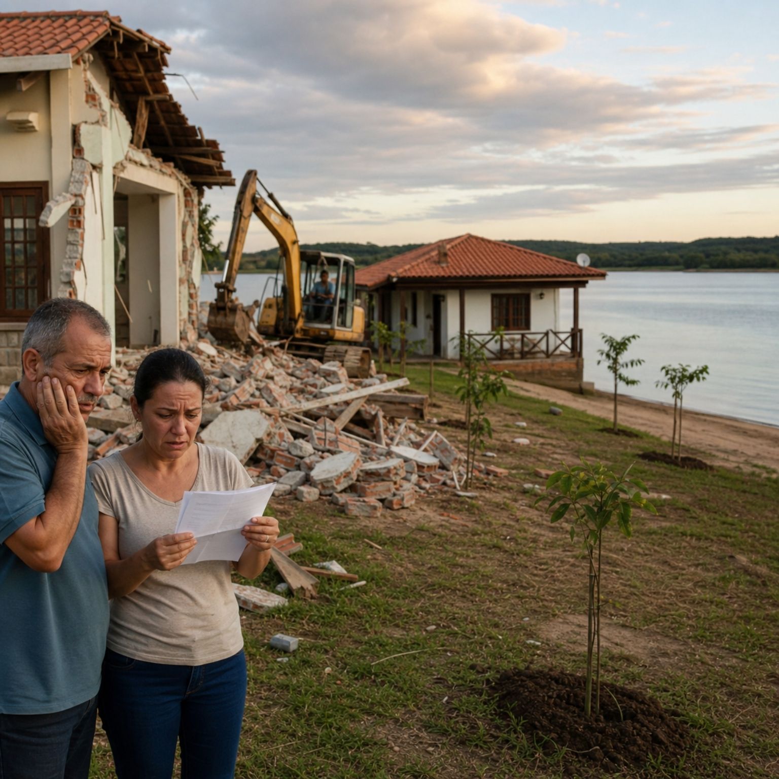 Sonho de viver na beira do rio vira pesadelo em SP moradores de Rosana são obrigados a pagar até R$ 60 mil para demolir as próprias casas, plantar árvores e cuidar da área por 3 anos (2)