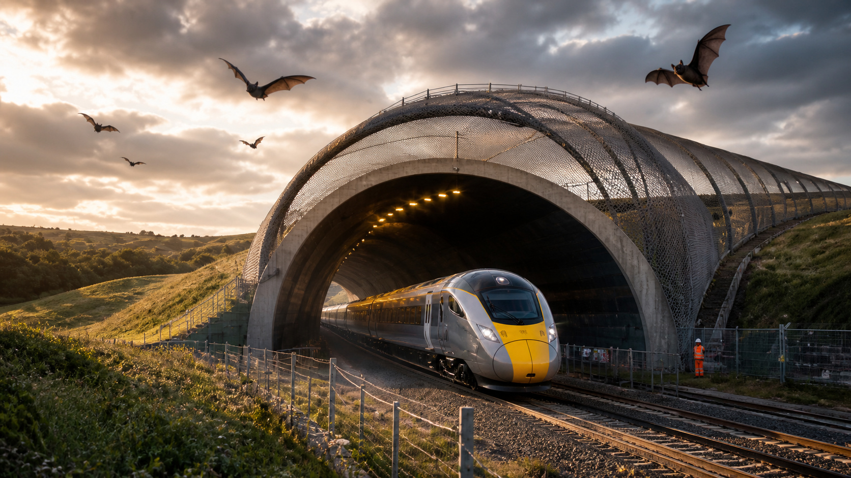 Túnel de morcegos de mais de 100 milhões de libras no trem bala britânico HS2