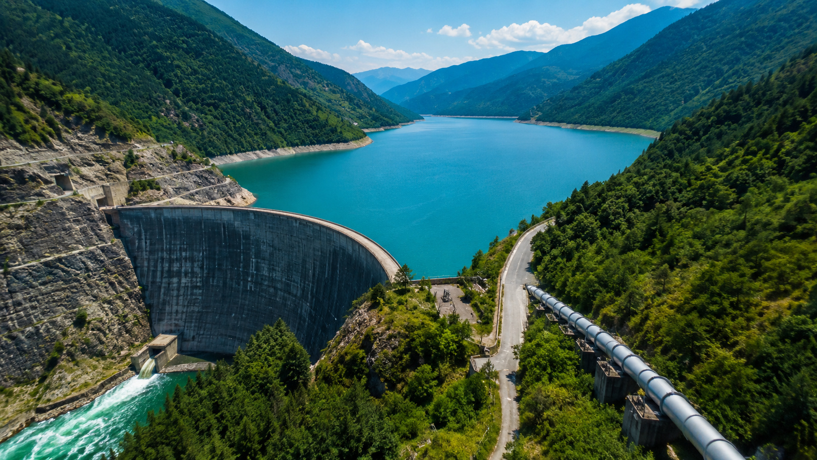 barragem de 271 metros empurra água por 15 km até uma usina em território politicamente dividido