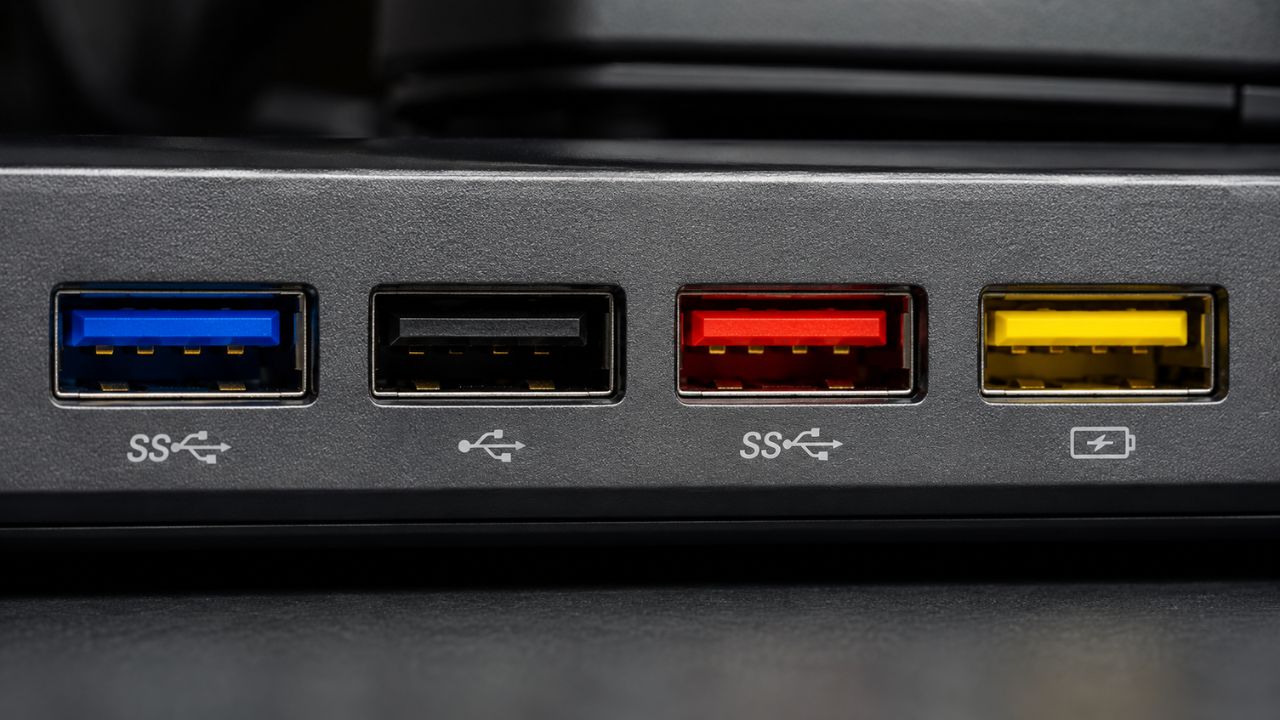 As cores das portas USB indicam velocidade e função, mas não seguem um padrão oficial. Saiba o que azul, preto, vermelho e amarelo costumam significar — e por que você não deve confiar só na cor.
