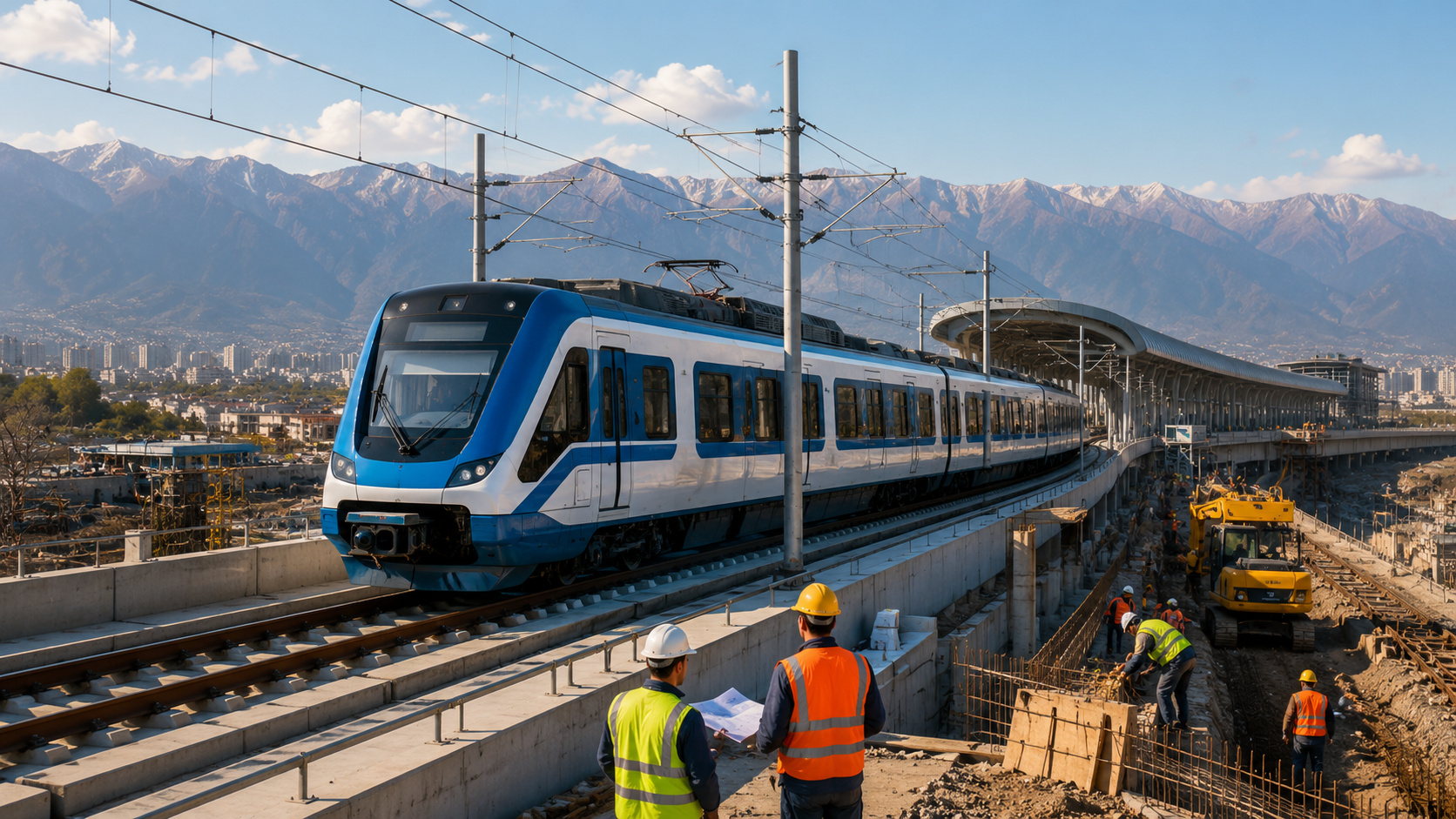 Pela primeira vez no Chile, empresas chinesas vão construir uma ferrovia de US$ 470 milhões para ligar Santiago a Batuco, levando tecnologia de Pequim a uma linha elétrica de 26 km em um país que antes comprava trens principalmente da Europa