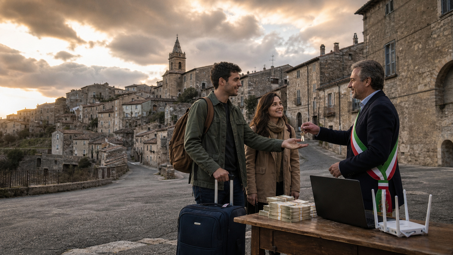 Cidades à beira do esvaziamento estão pagando moradores para não desaparecer do mapa: programa que começou com vilarejos italianos vendendo casas por €1 já avança por Estados Unidos, Espanha e Portugal com bônus de até US$ 15 mil, internet grátis e isenção fiscal para tentar frear o colapso demográfico