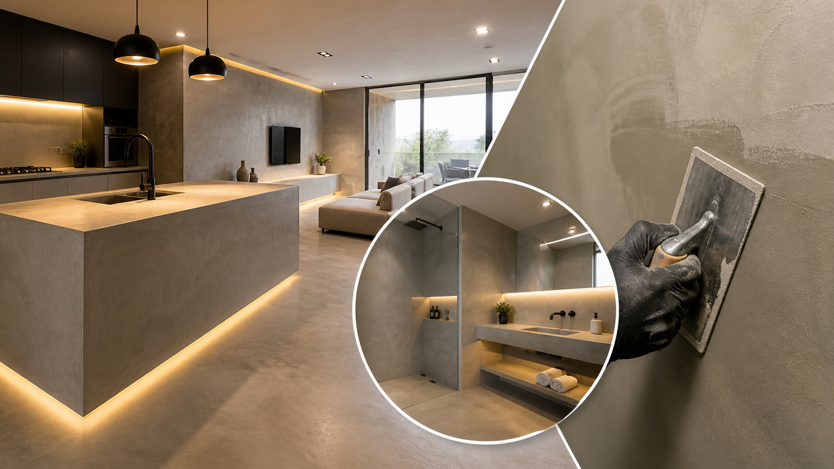 Arquitetos e Engenheiros apontam um revestimento de apenas 2 a 3 mm como possível substituto do porcelanato e do azulejo tradicional: o microcimento cobre parede, piso e bancada sem quebra, sem rejunte e com menos entulho em reformas modernas