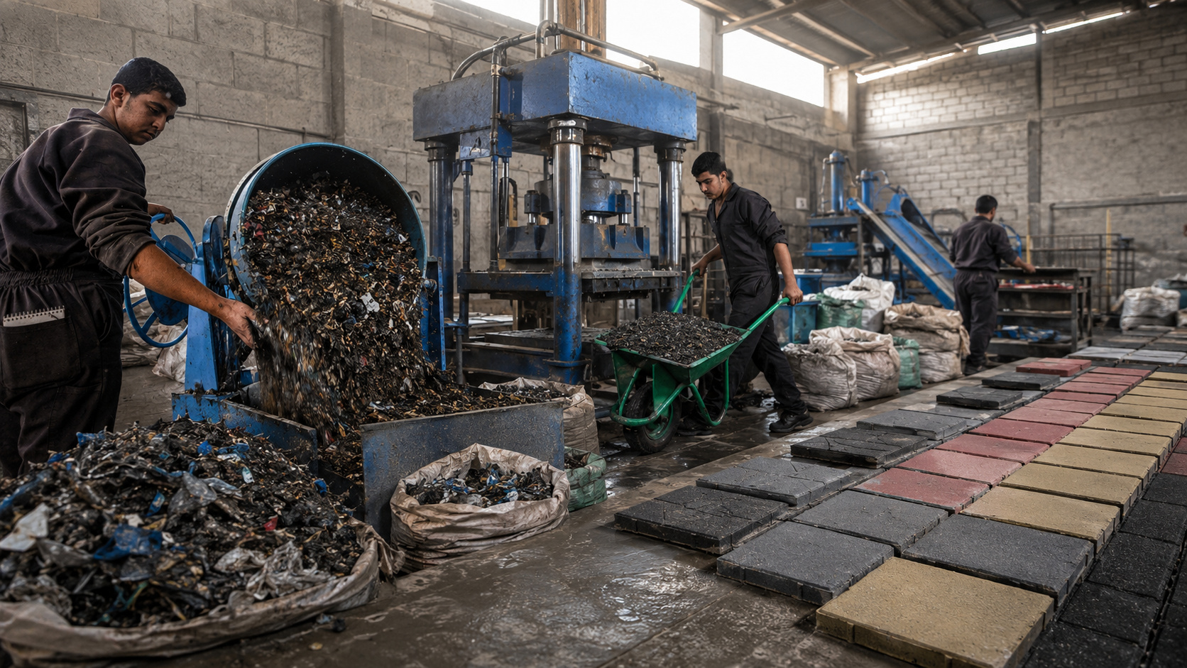A empresa egípcia que viu valor onde muitos viam lixo: TileGreen transforma sacolas plásticas descartadas em pisos mais resistentes que cimento, cria tecnologia patenteada e quer reciclar bilhões de embalagens para mudar a construção civil
