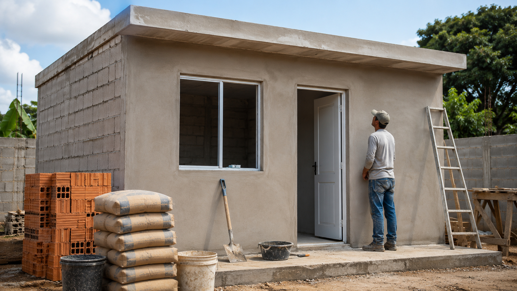 Construir um quarto de 4 x 4 pode custar R$ 20 mil em 2025, somando material, pedreiro, laje e acabamento.