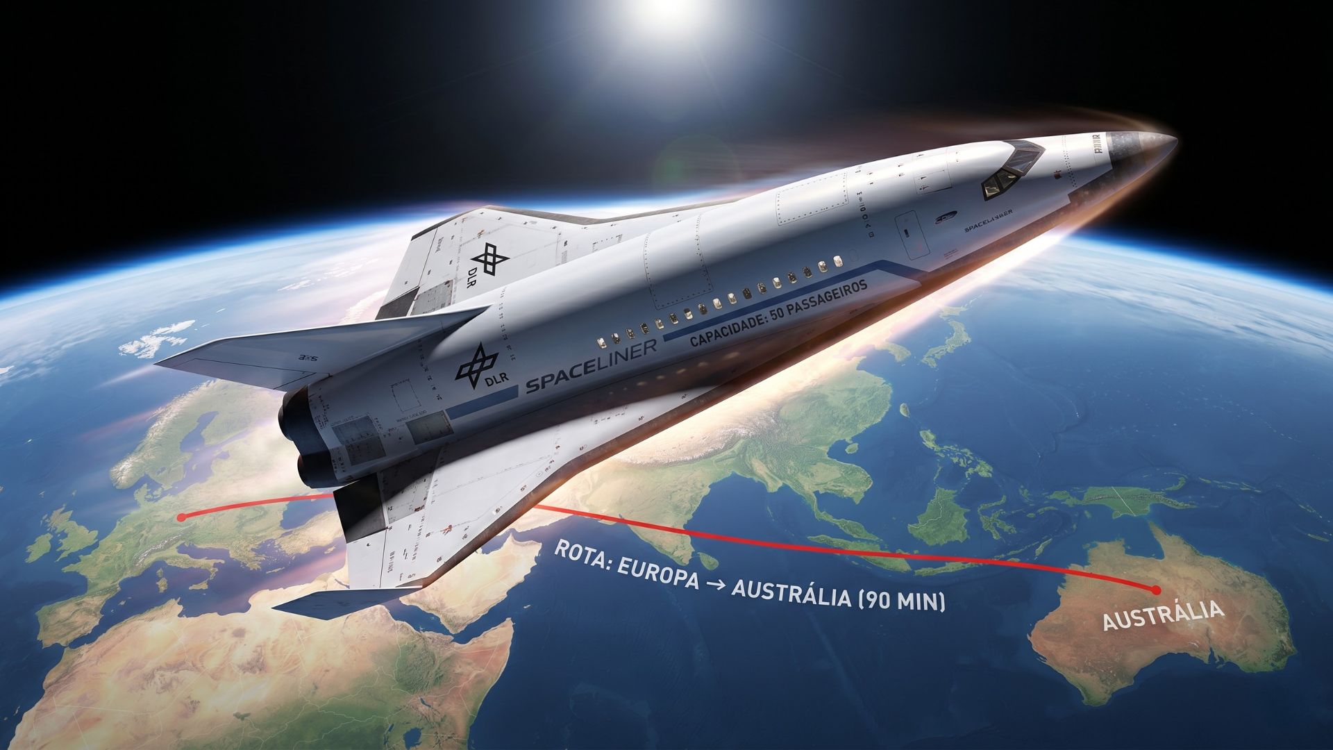 SpaceLiner é o conceito hipersônico do DLR para levar 50 passageiros da Europa à Austrália em 90 minutos com um sistema reutilizável de dois estágios.