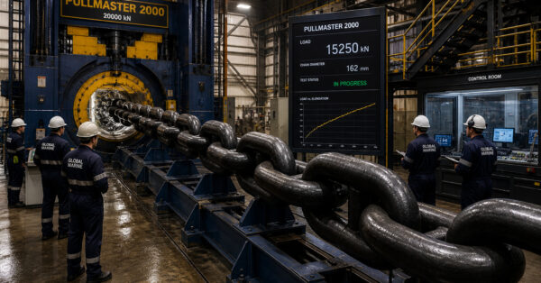 teste de resistência de corrente naval em máquina industrial