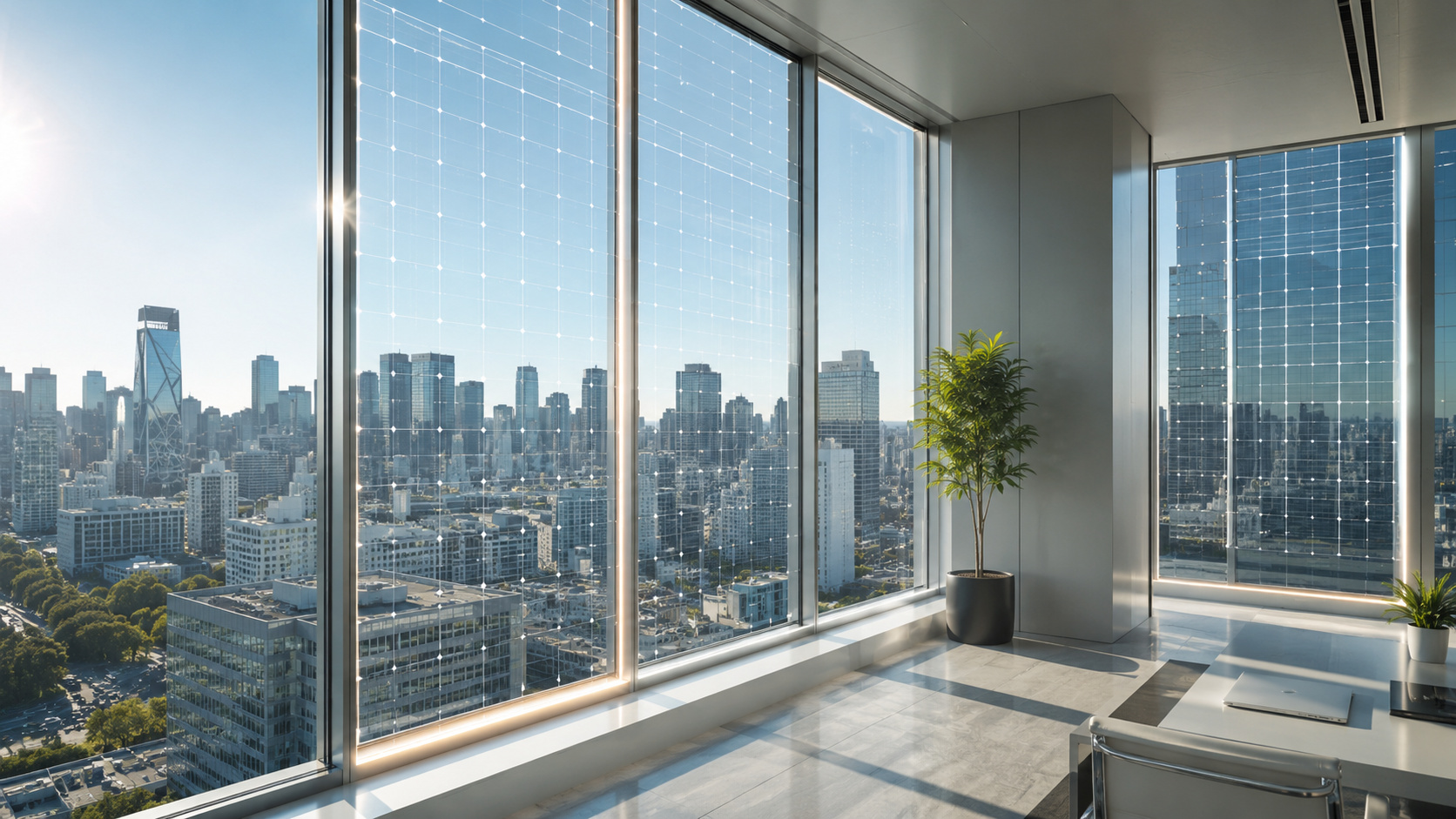 Vidros fotovoltaicos transparentes transformam janelas, fachadas, claraboias e estufas em superfícies solares, com perovskita, OPV e LSC disputando a próxima fase da energia urbana.