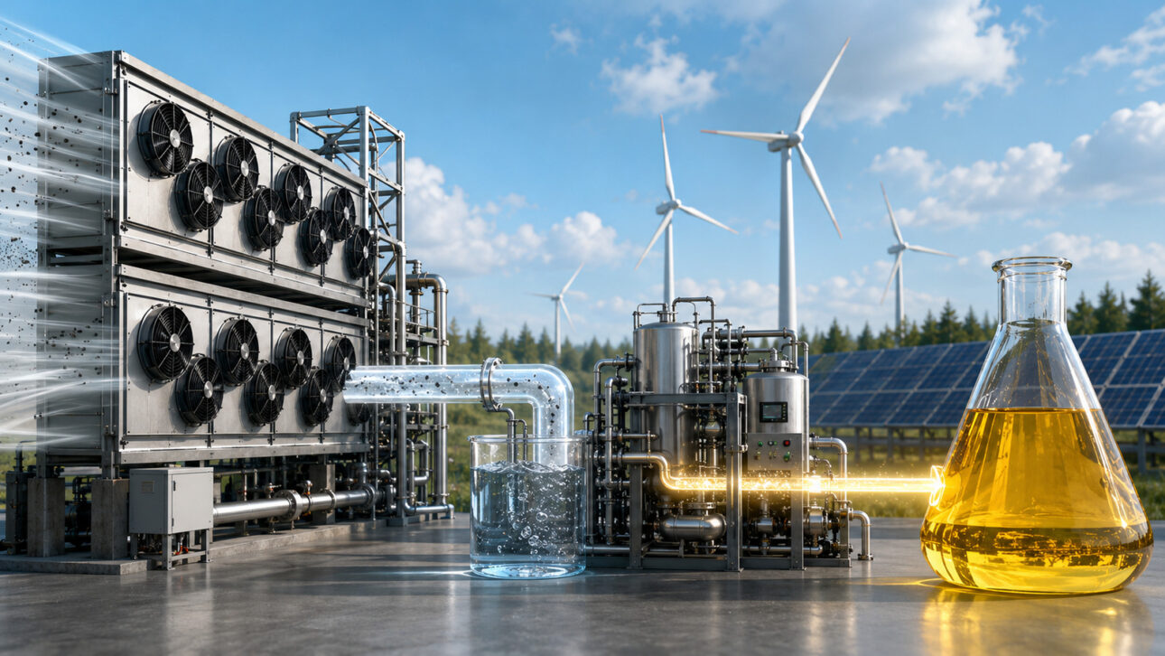 Synthetic fuel created in Sweden uses CO₂ from the air, water, and renewable electricity to generate liquid compatible with current engines.